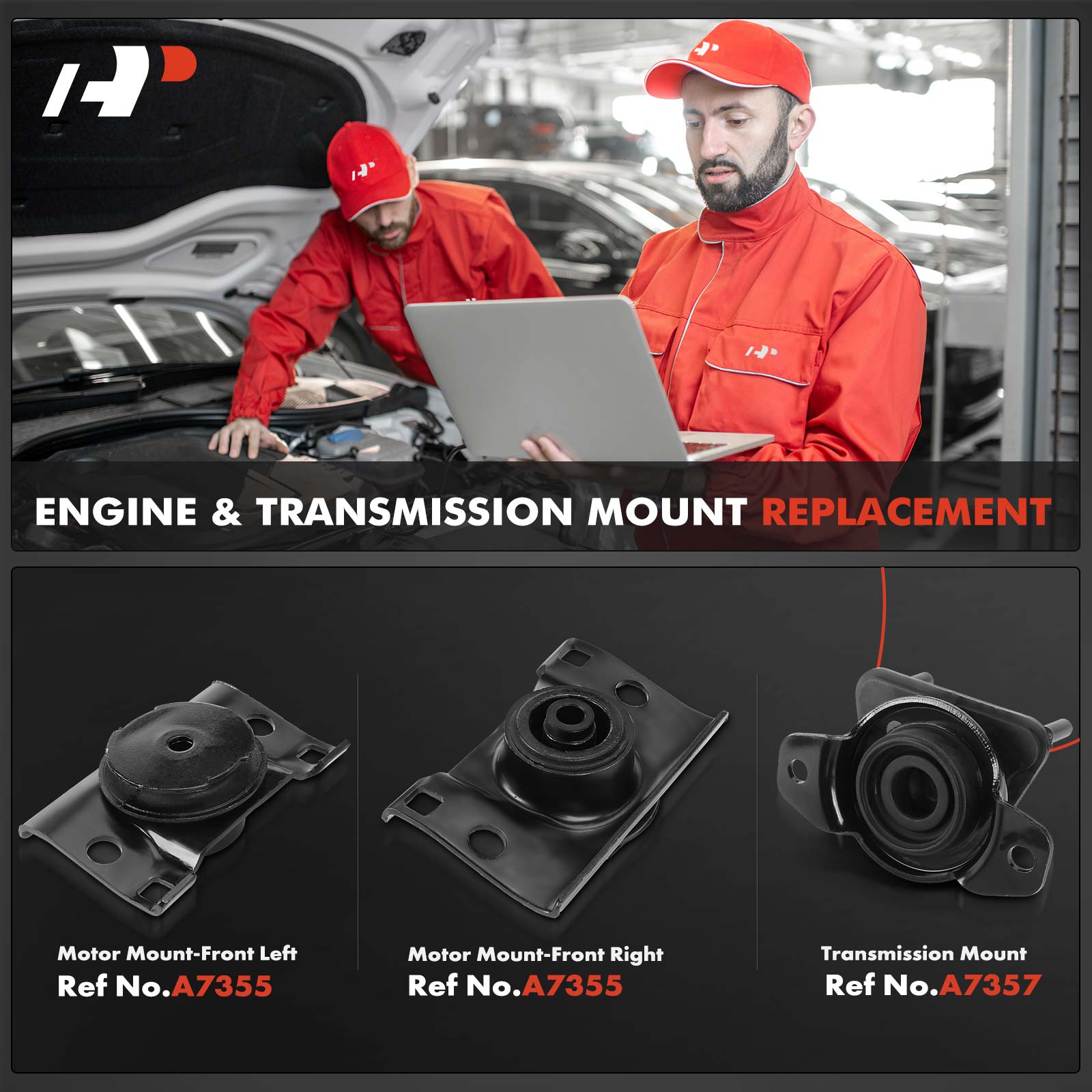 APEM1099 3-Pc Front Engine Motor & Transmission Mount Kit - Image 2