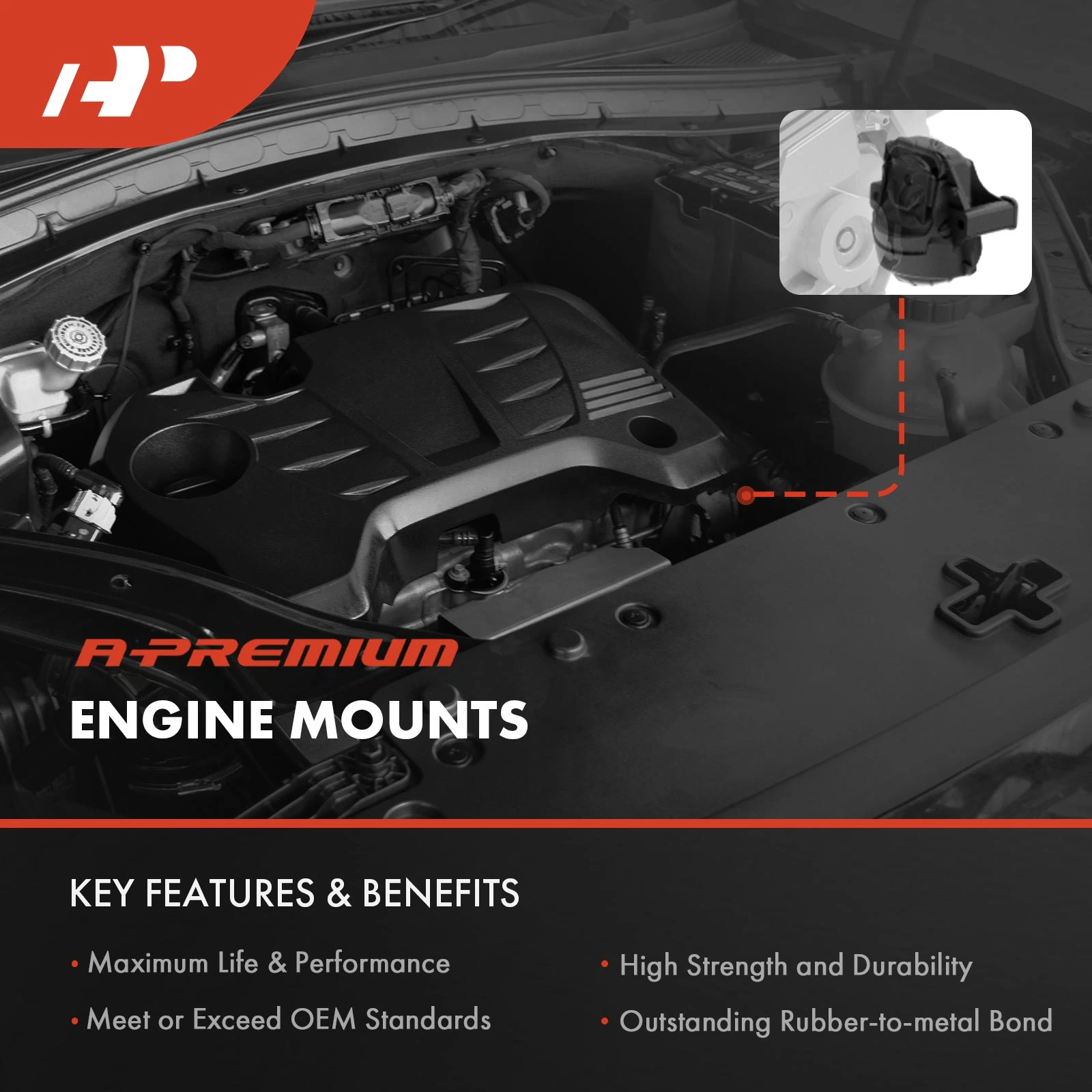 APEM2698 Front Lower Torque Strut Mount - Image 5