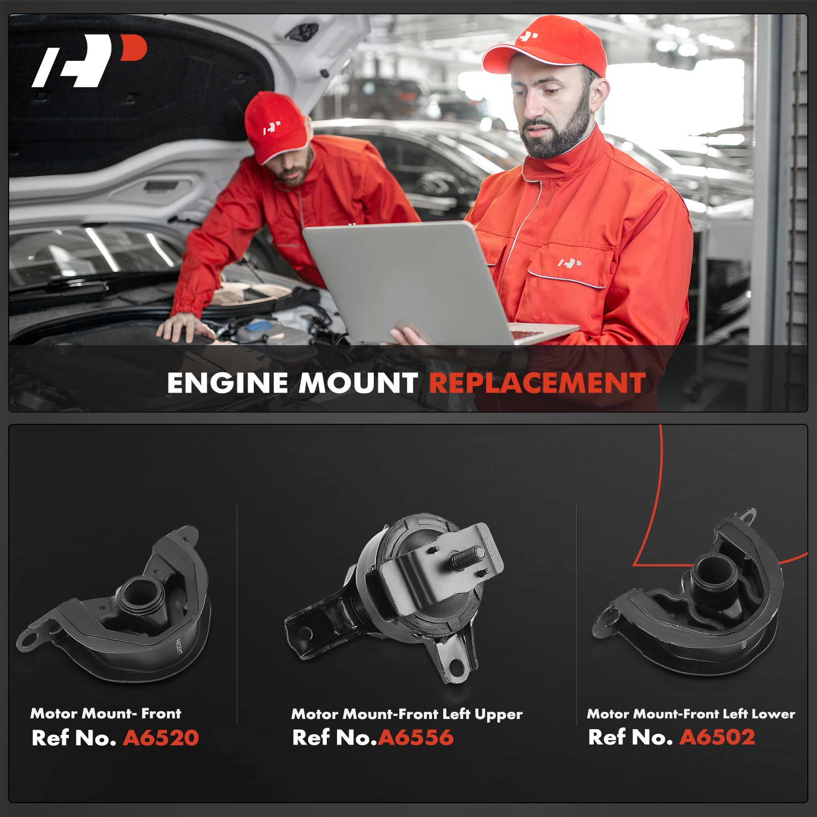 APEM565 3-Pc Front Engine Motor Mount Kit - Image 2
