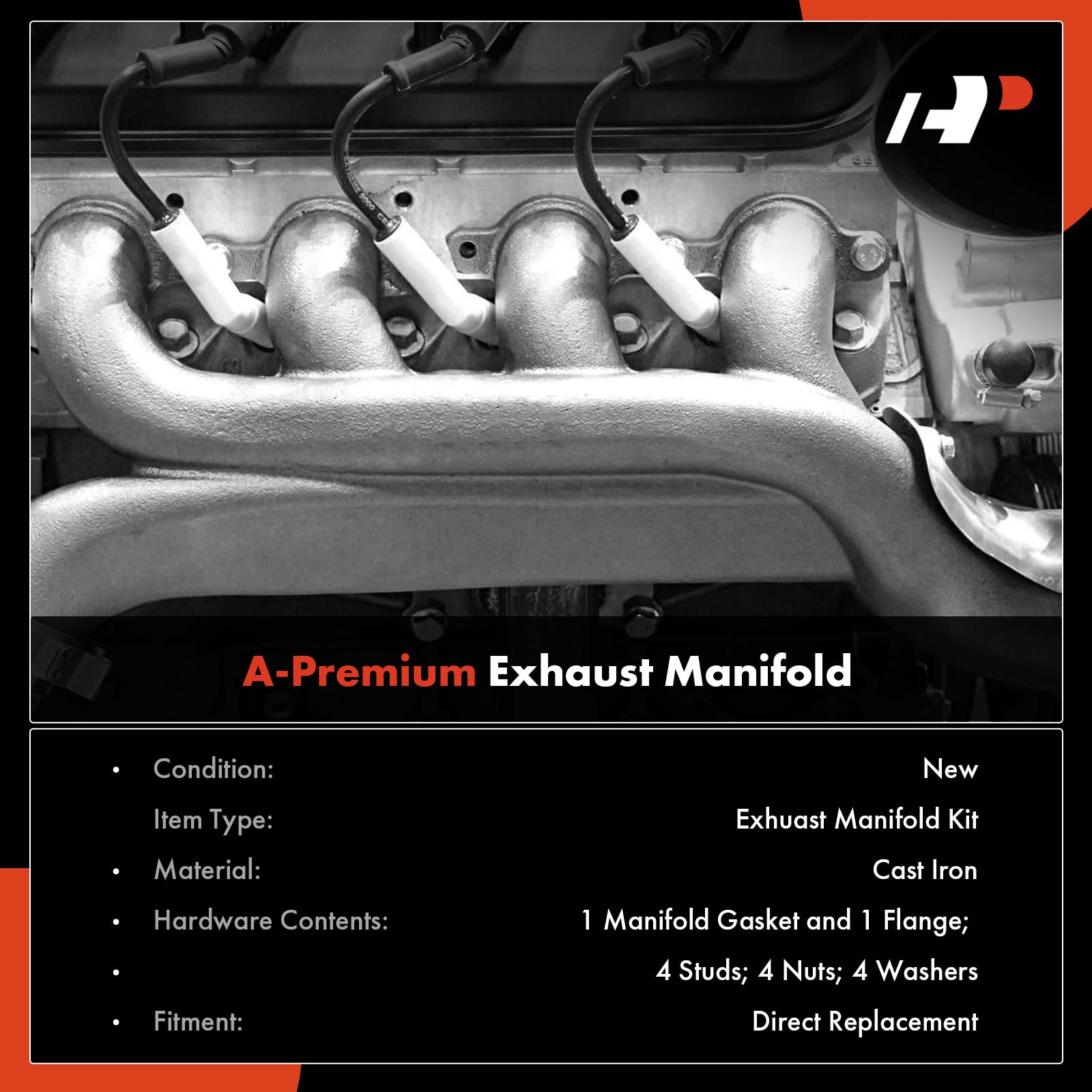 APEMD111 Front Exhaust Manifold with Gasket - Image 2