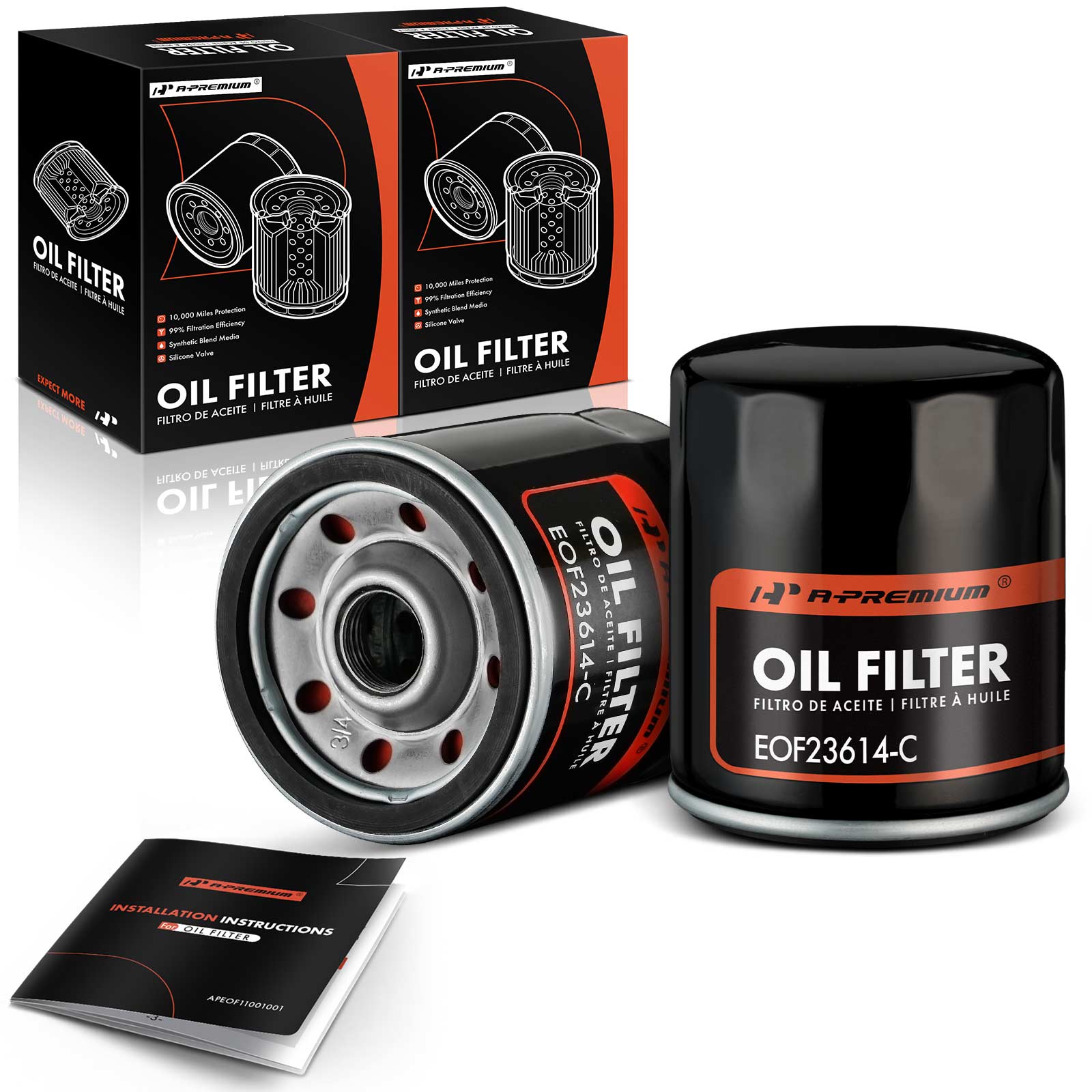 APEOF082 2 Pcs Engine Oil Filter