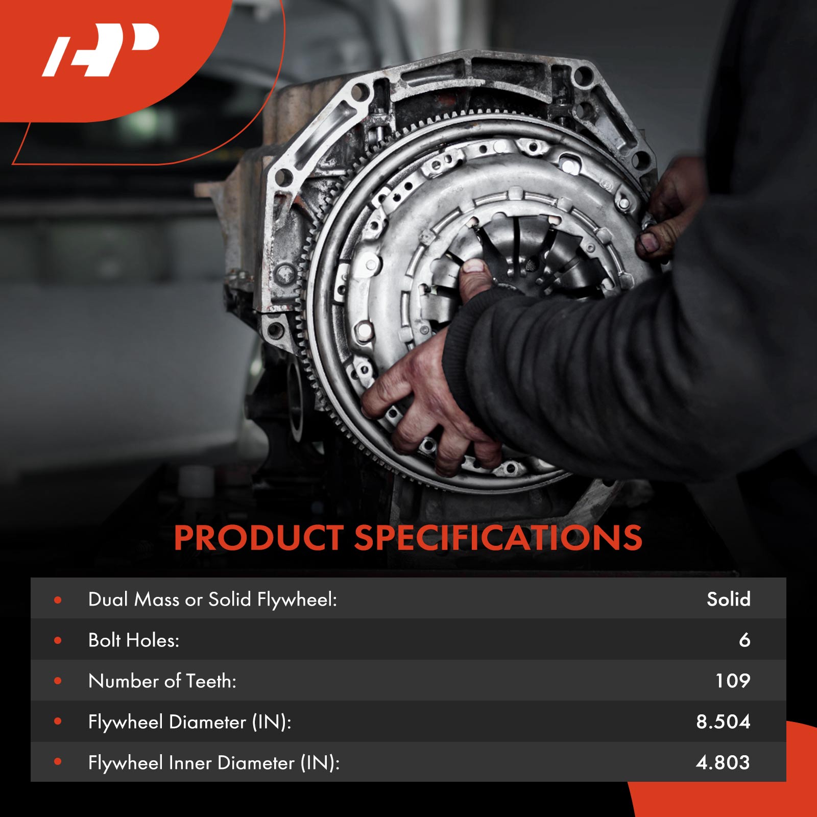APFLW117 Clutch Flywheel 6 Holes 109 Teeth - Image 2