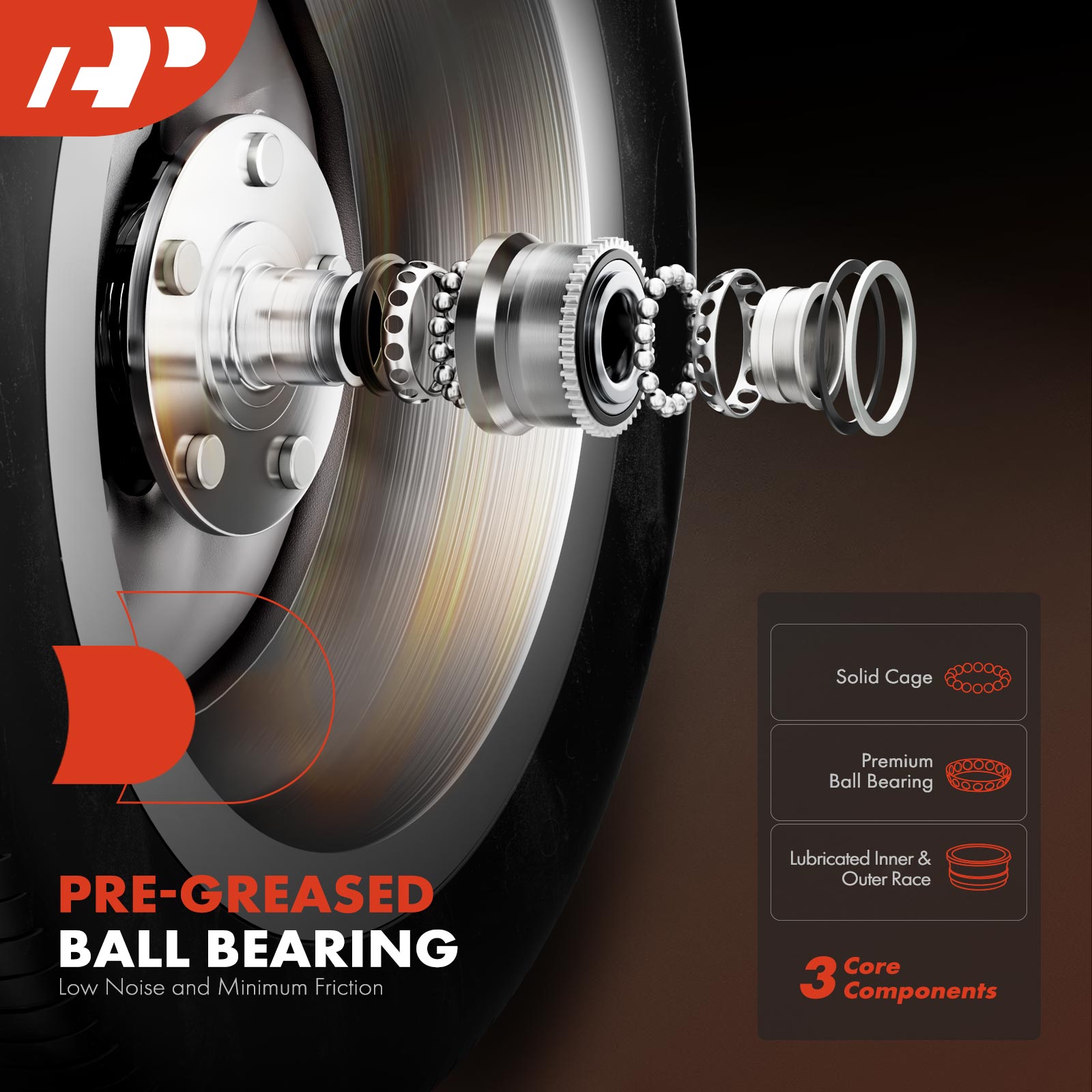 APHB0196 2x Rear Wheel Bearing & Hub Assembly - Image 2