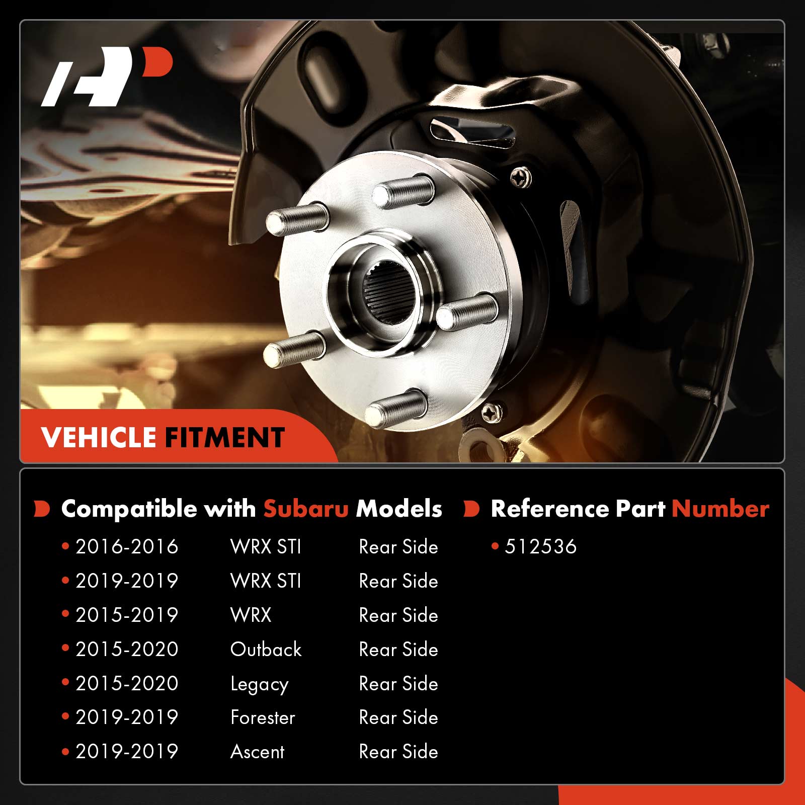 APHB0865 2x Rear Wheel Bearing & Hub Assembly - Image 2