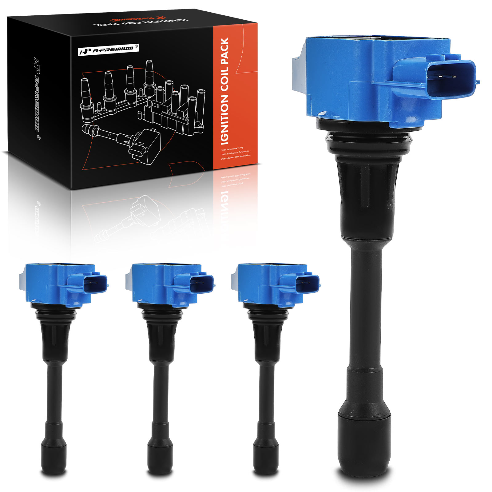 APIC0989 4 Pcs Ignition Coils