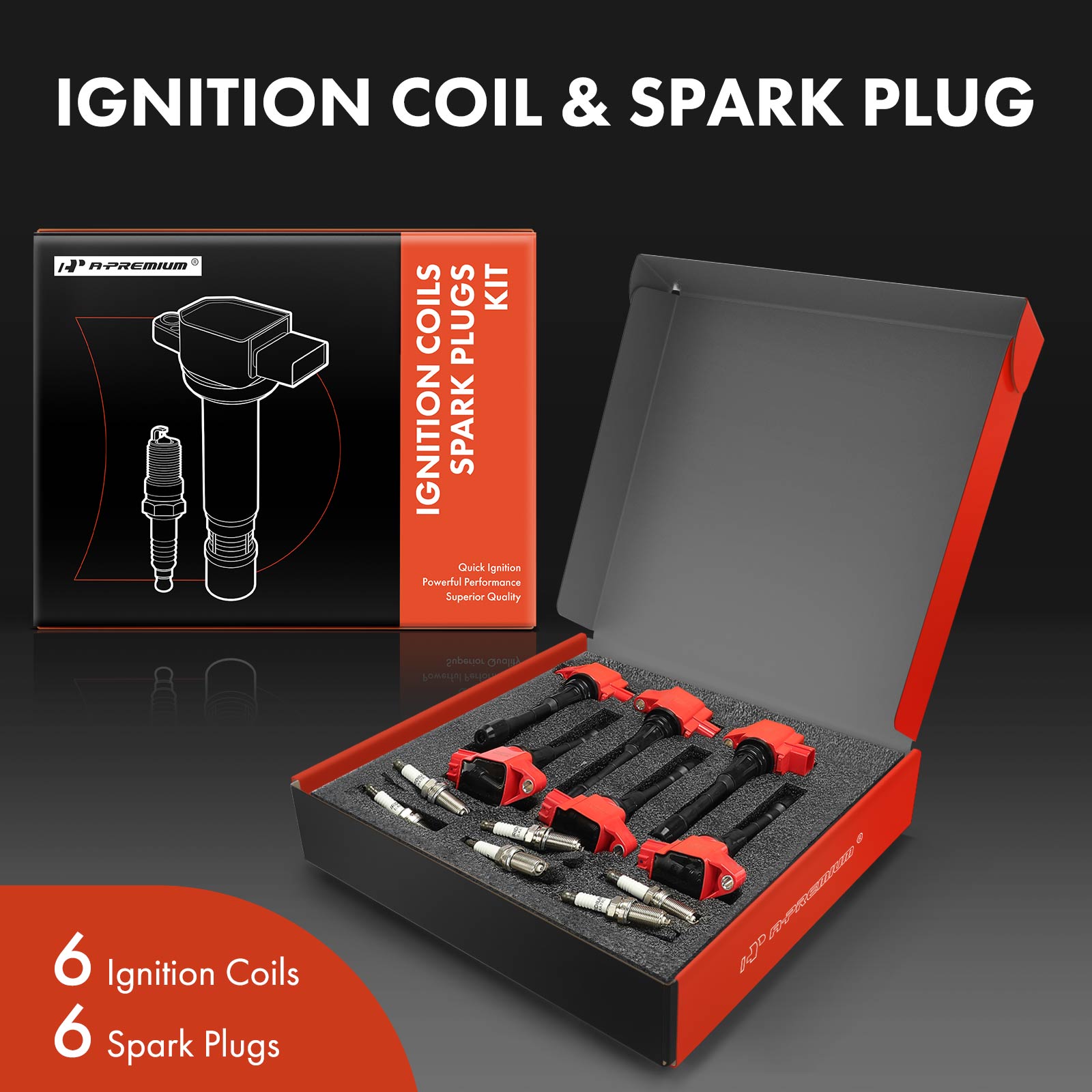 APIC1195 6 Pcs Ignition Coils & 6 Pcs Iridium Spark Plug Kits - Image 2