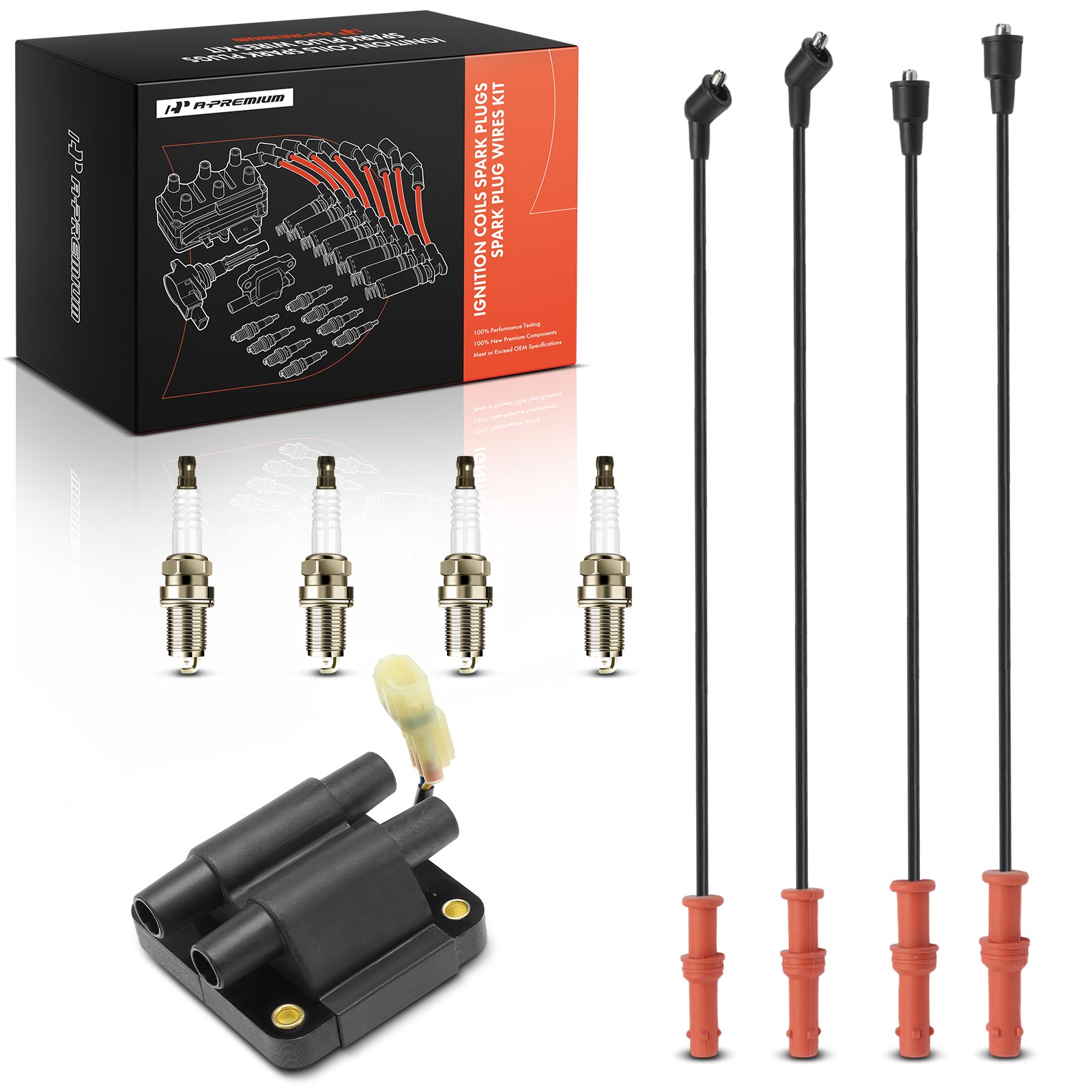 APIC1287 Ignition Coil, 1.8L, 4Cyl, 3-Terminal Set of 9