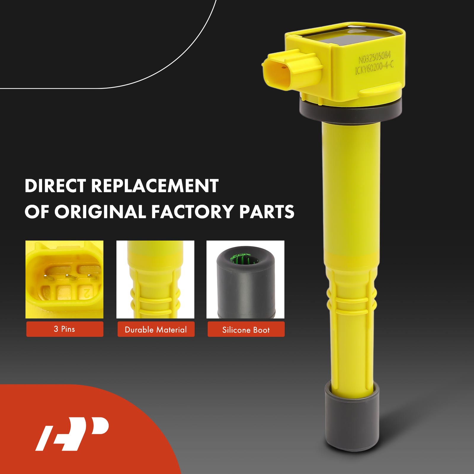 APIC1572 4 Pcs Yellow Ignition Coil & 4 Pcs Iridium Spark Plug Kit - Image 4