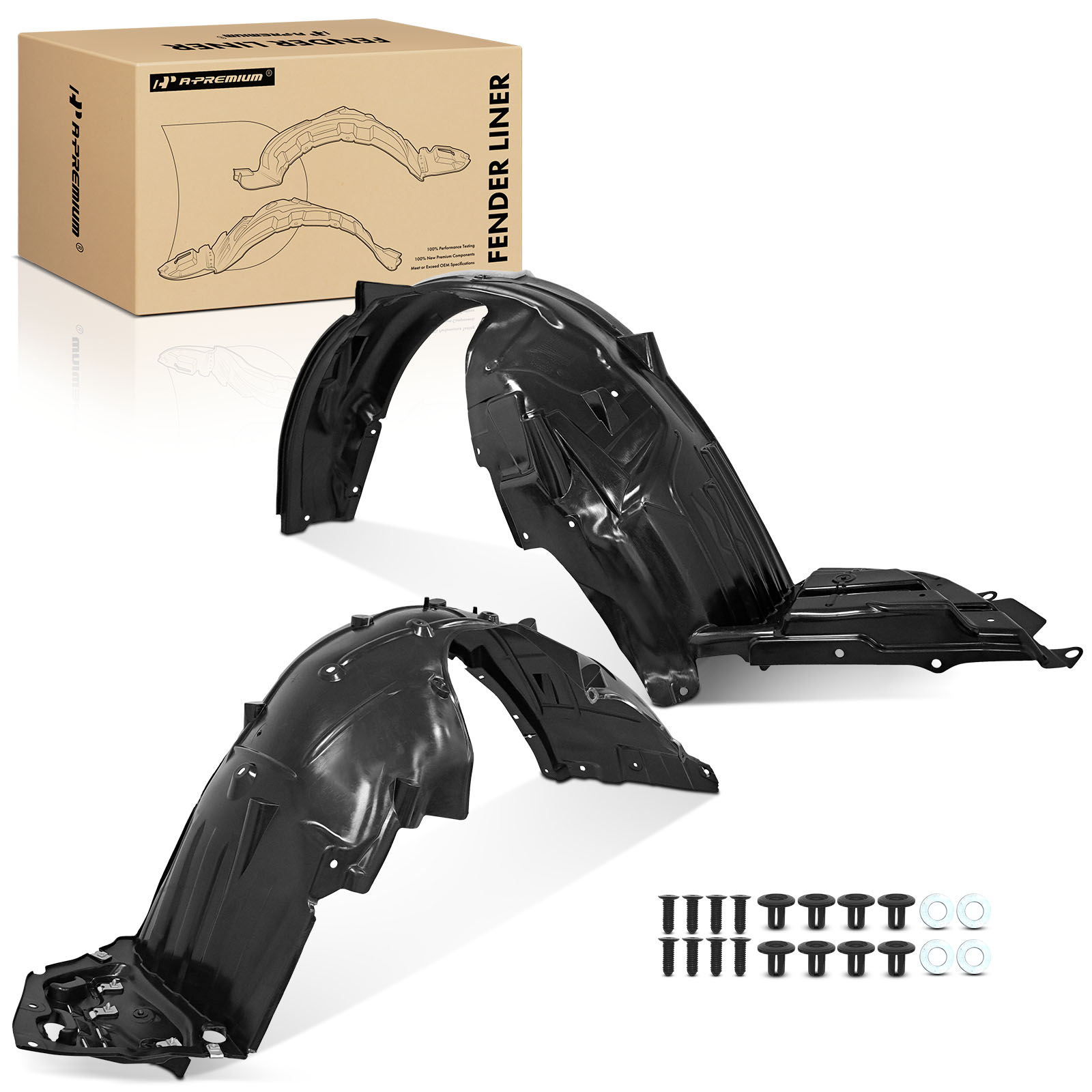 APIF217 2 Pcs Front Inner Fender Liners with Insulation Foam