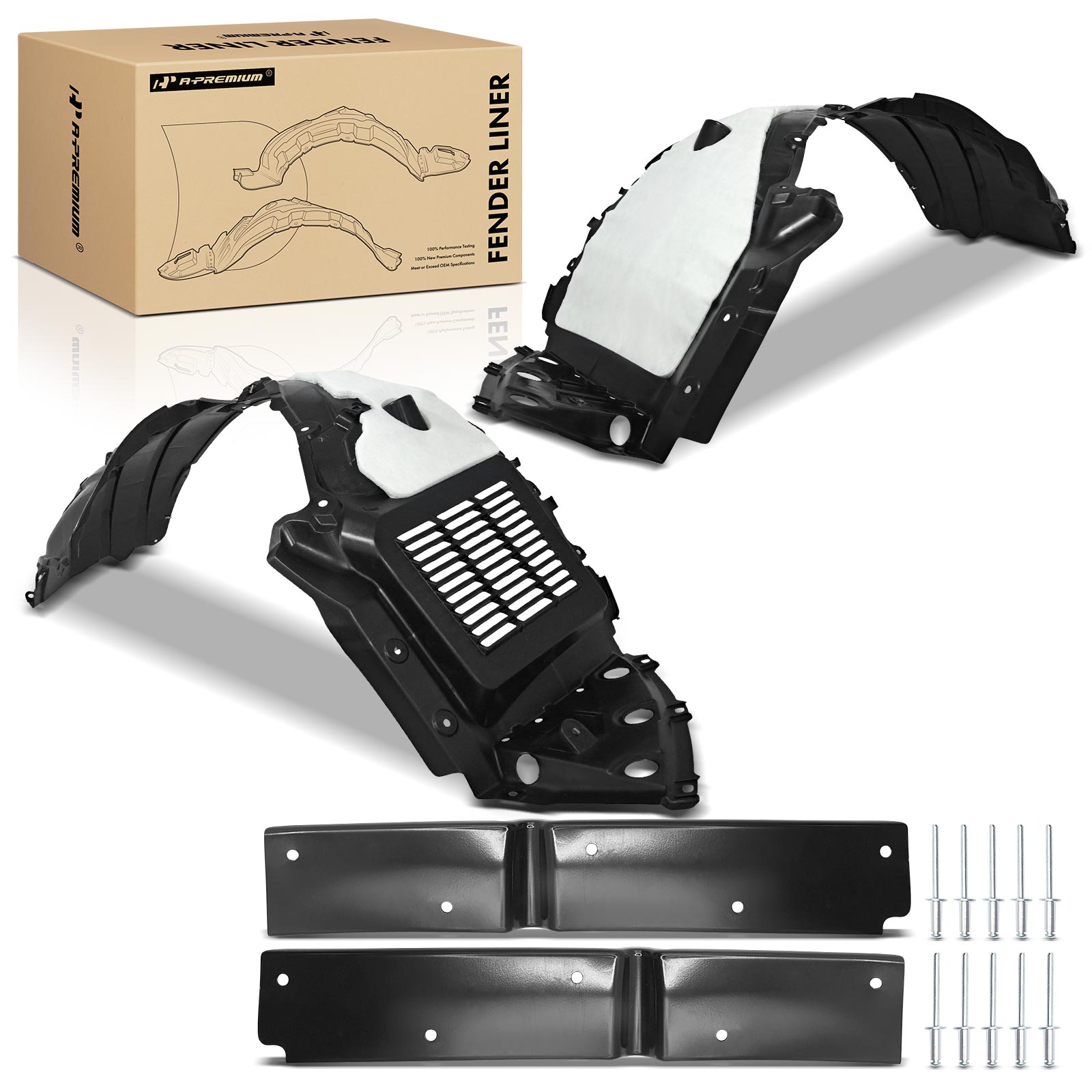 APIF343 2 Pcs Front Inner Fender Liners with Insulation Foam