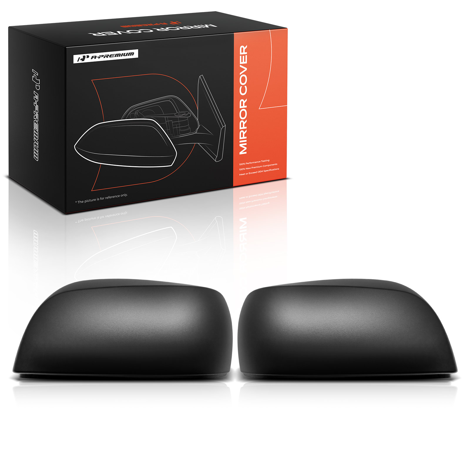 APMCR012 2 Pcs Mirror Cover Cap Textured Black
