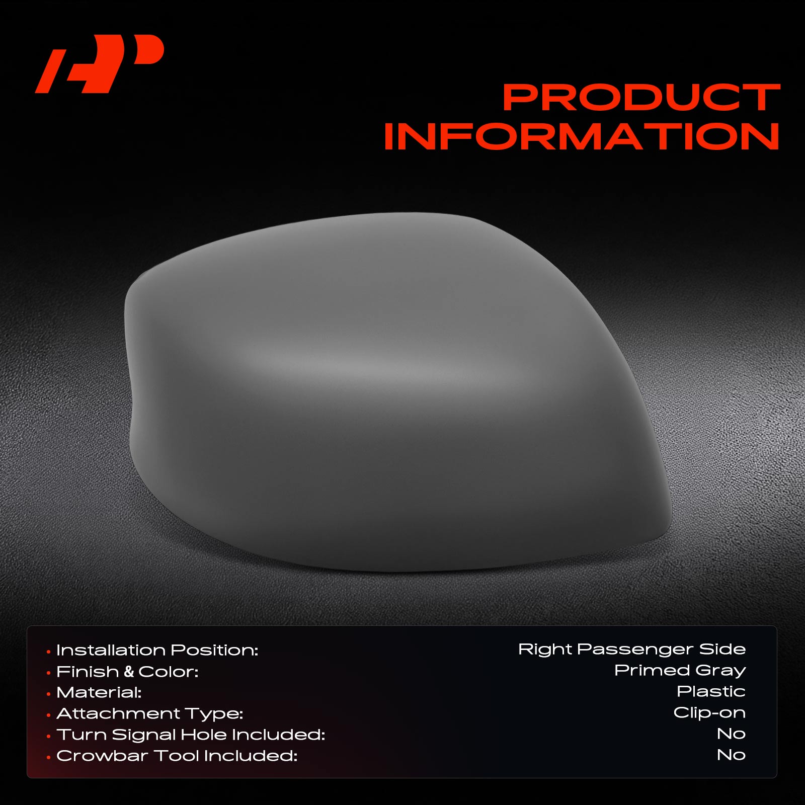 APMCR202 Mirror Cover Cap Primed Gray - Image 3