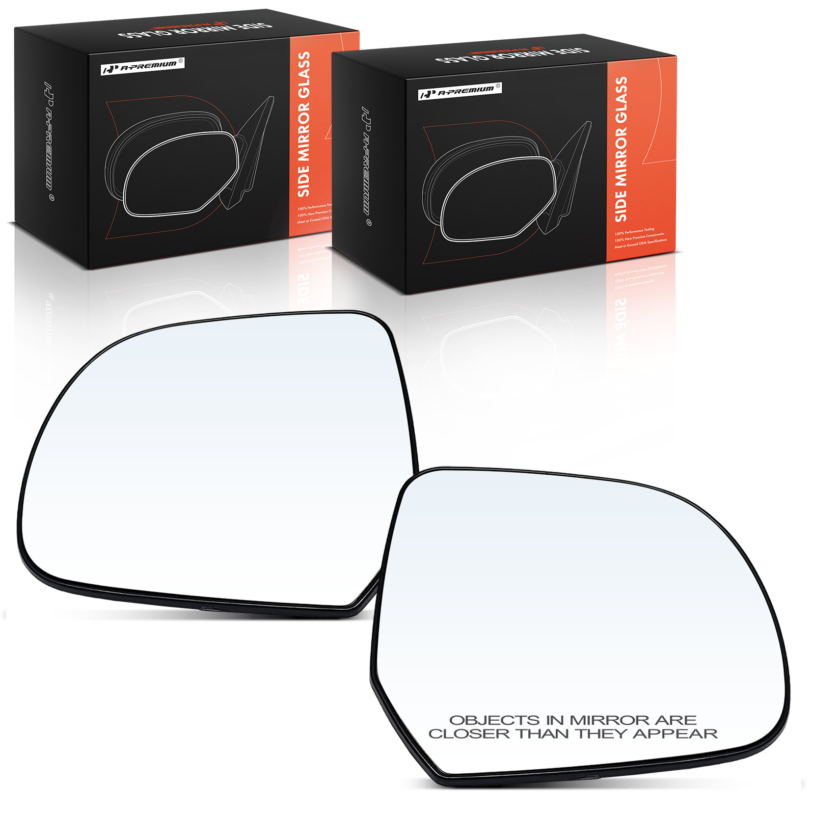 APMGS722 2 Pcs Driver & Passenger Mirror Glass with Manual Adjust Glass