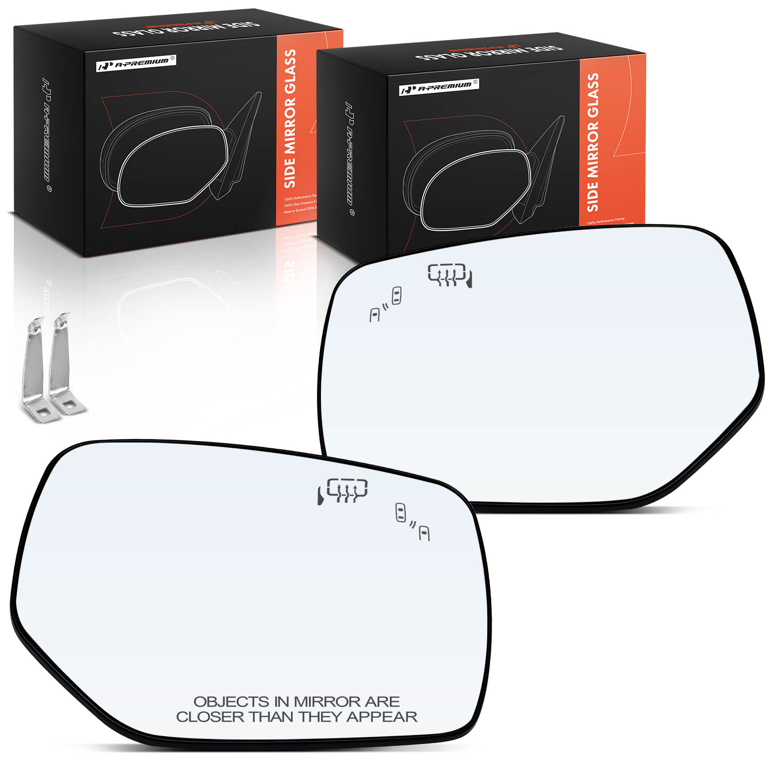 APMGS804 2 Pcs Mirror Glass with Heated & Blind Spot