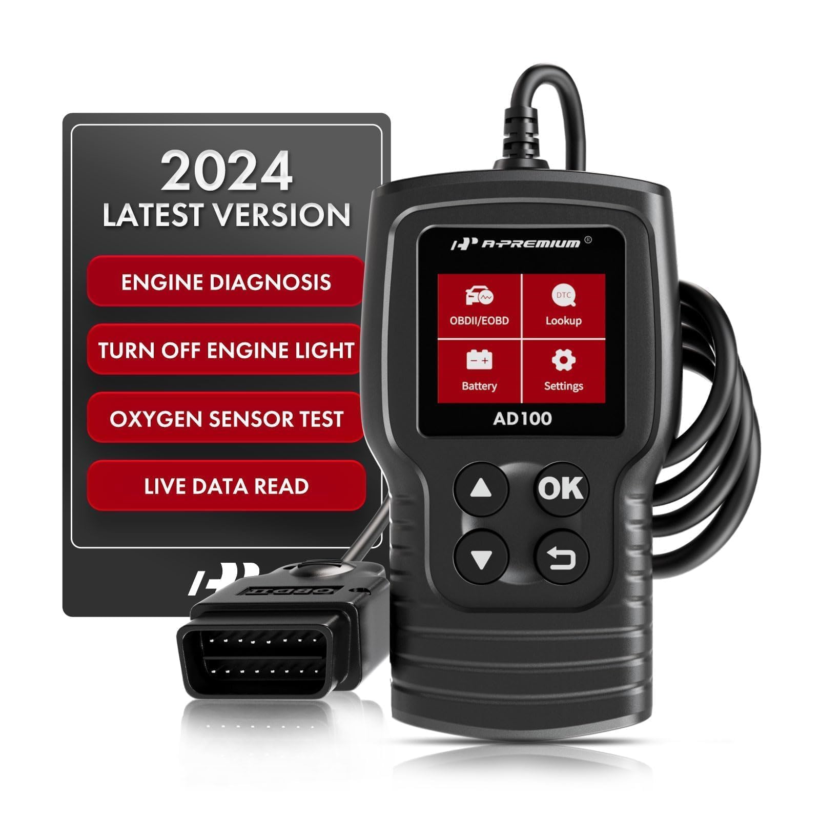 APOBD001 Universal OBD II Car Scanner Code Reader Check Engine Fault Diagnostic Scan Tool - Image 2