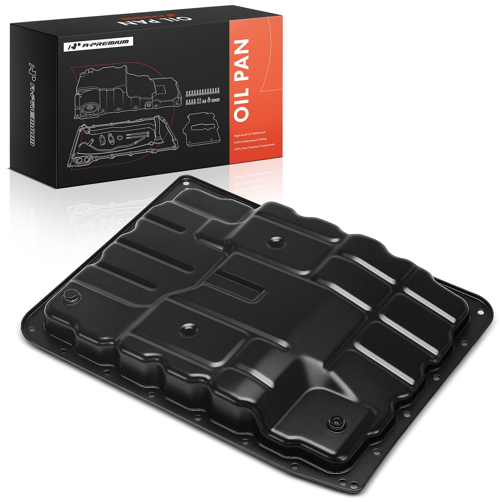 APOP513 Transmission Pan - Black, Direct Fit