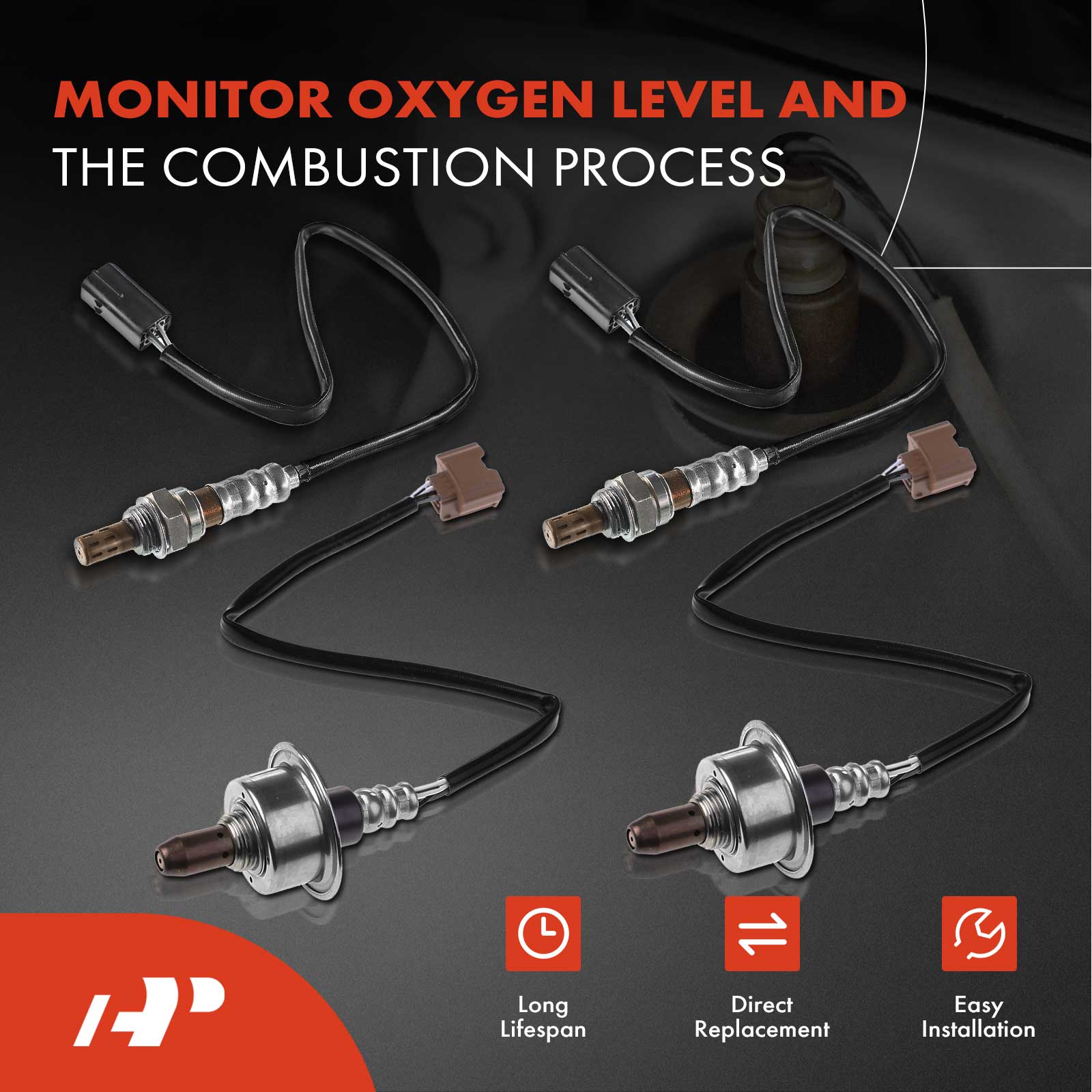 APOS1889 4 Pcs Upstream & Downstream O2 Oxygen Sensor - Image 2