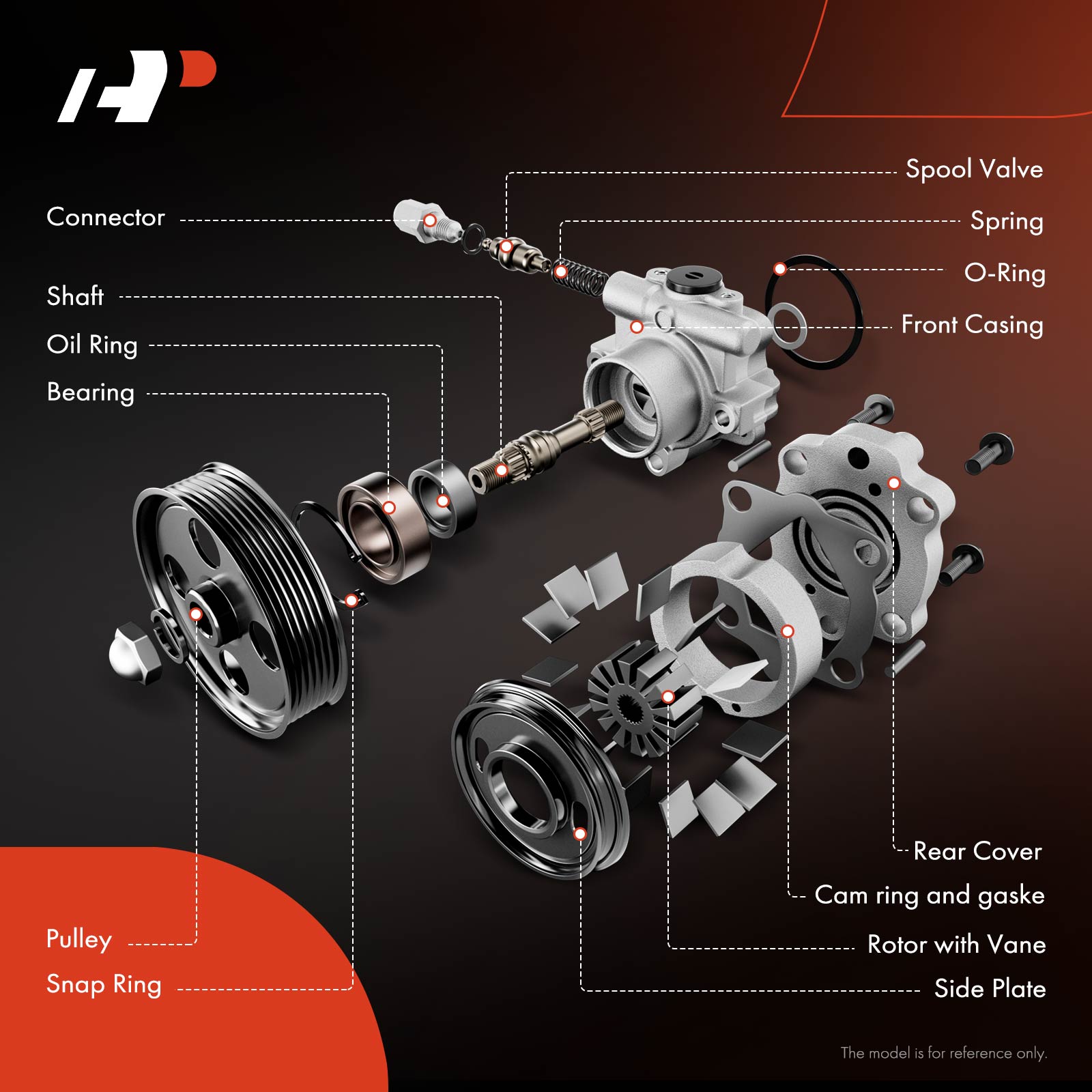 APPSP0209C Power Steering Pump with Pulley - Image 2