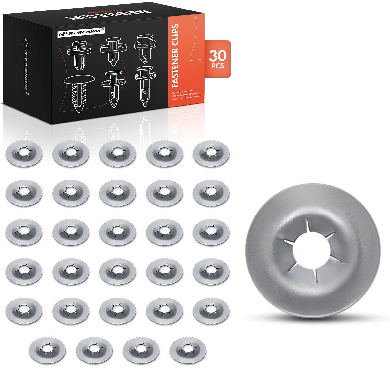 APRCF019 30 Pcs 3mm Metal Push Nuts Clip Emblem Retainer Fastener