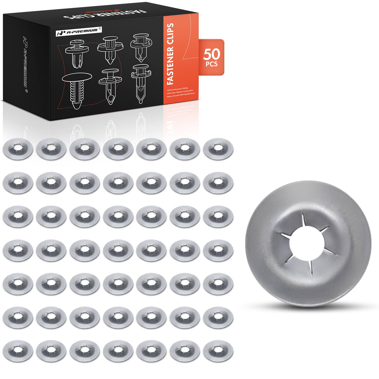 APRCF020 50 Pcs 3mm Metal Push Nuts Clip Emblem Retainer Fastener