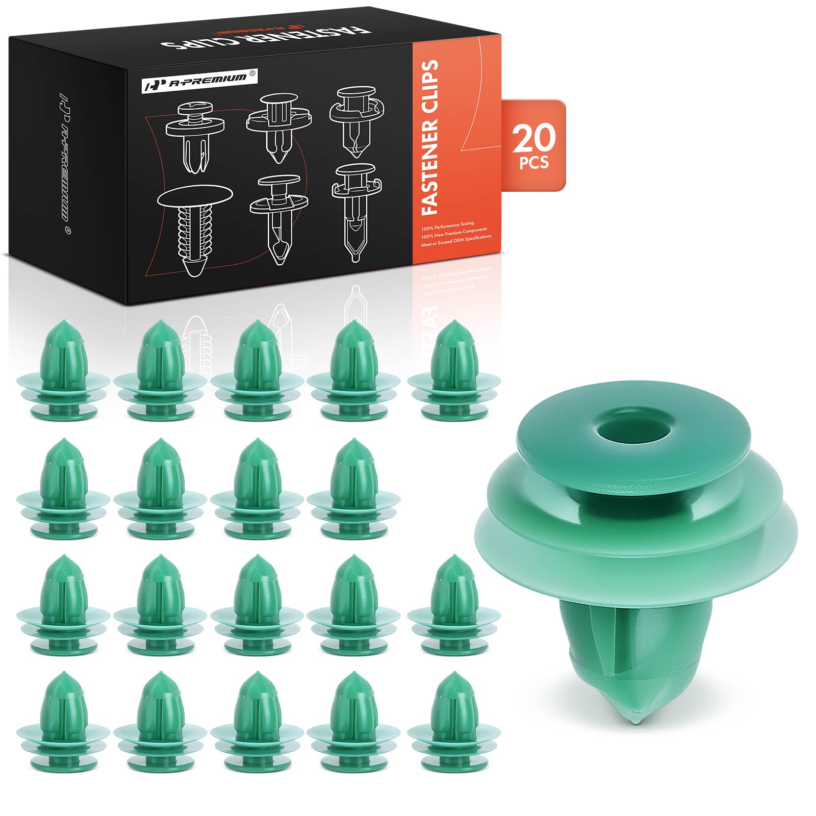 APRCF1339 20 Pcs 9.5mm Nylon Door Panel Interior Trim Retainer Clip Triple Head