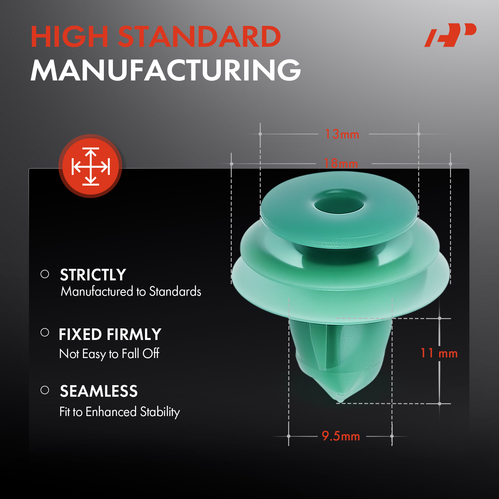 APRCF1340 30 Pcs 9.5mm Nylon Door Panel Interior Trim Retainer Clips Triple Head - Image 3
