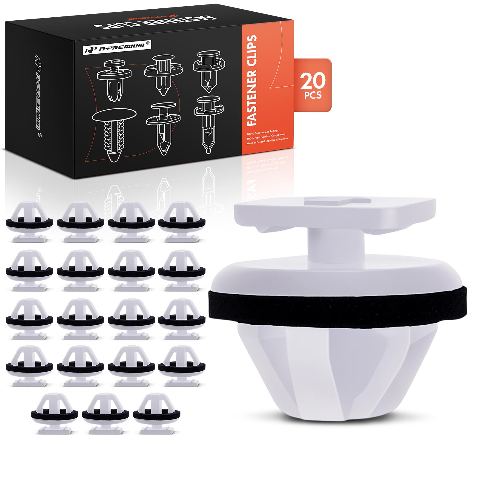 APRCF1357 20 Pcs 8mm Rocker Moulding & Exterior Trim Retainer Clip with Sealer
