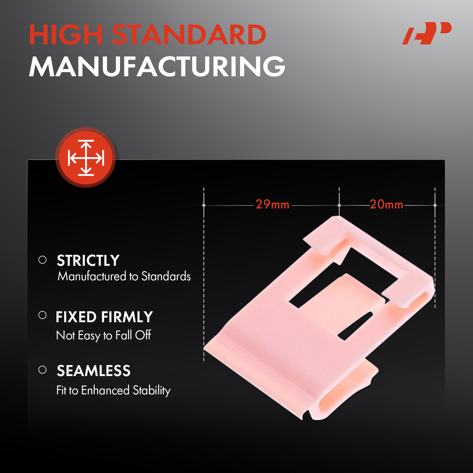 APRCF1524 50 Pcs 20mm Wide Pink Nylon Molding Clip Belt - Image 3