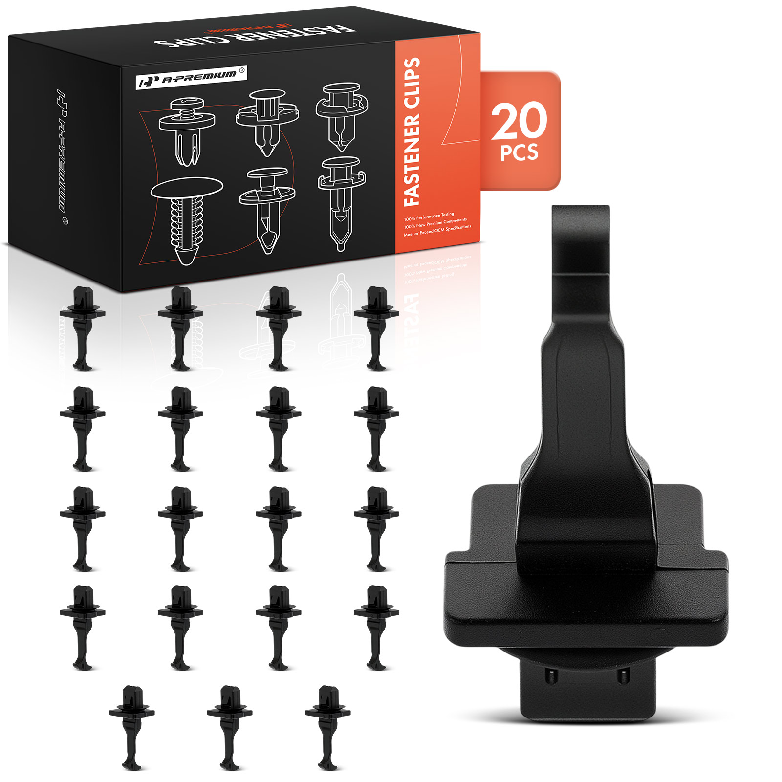 APRCF1838 20 Pcs 7x12mm Nylon Roof Garnish & Front Pillar Post Trim Retainer Clip