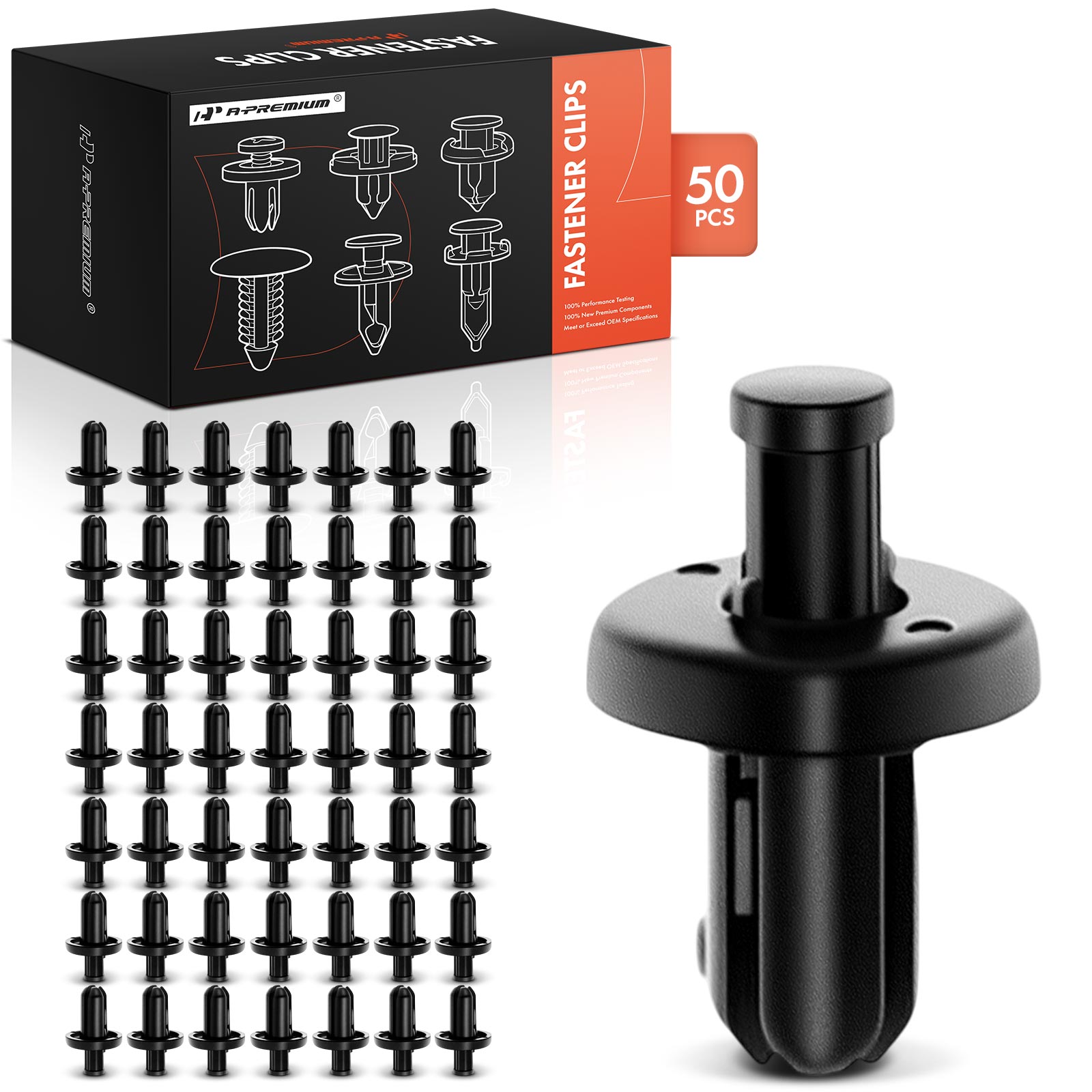 APRCF1873 50 Pcs 5mm Plastic Bumper Cover Retainer Clips