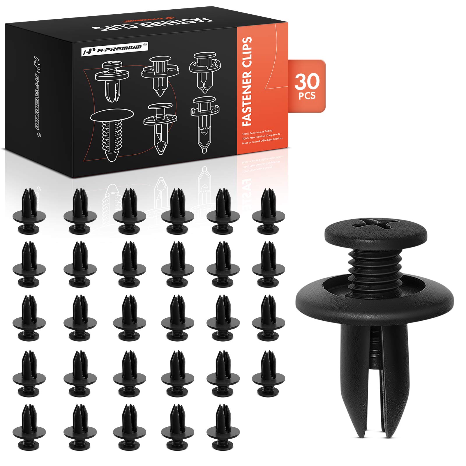 APRCF2716 30 Pcs 7mm Retainer Bumper Clip Screw-Type
