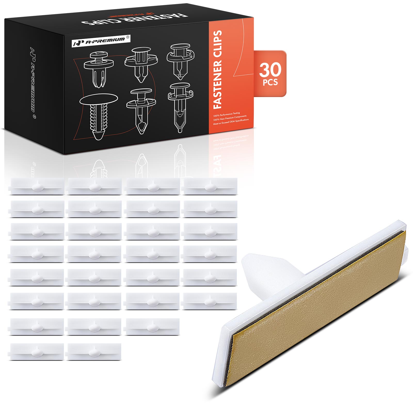 APRCF3004 30 Pcs Nylon Clip Windshield Moulding Retainer with Adhesive Strip