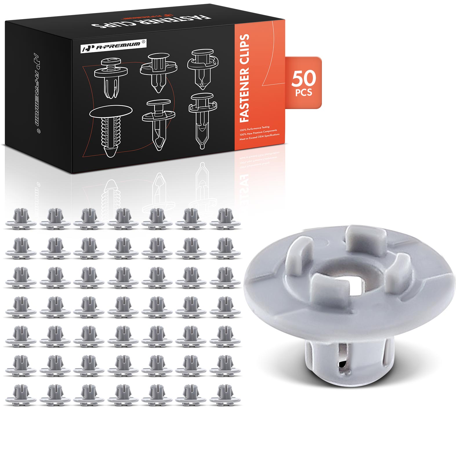 APRCF3092 50 Pcs 7mm Nylon Cowl Grille Grommet Clip Fastener