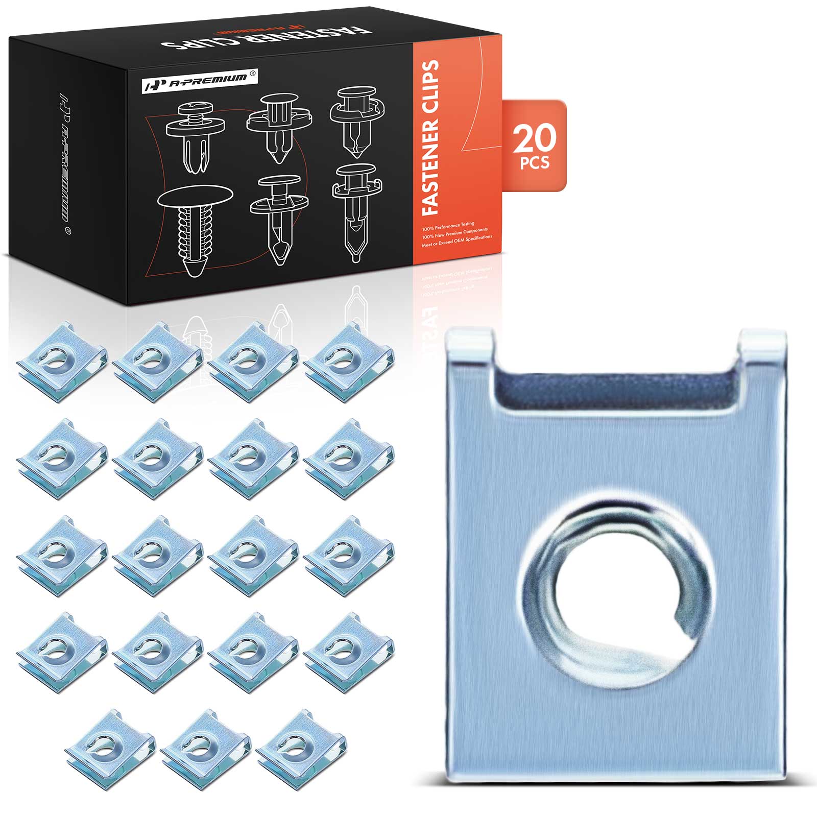 APRCF3186 20 Pcs M5 Metal Bumper Wheel Apron U-Nut Retainer Fastener
