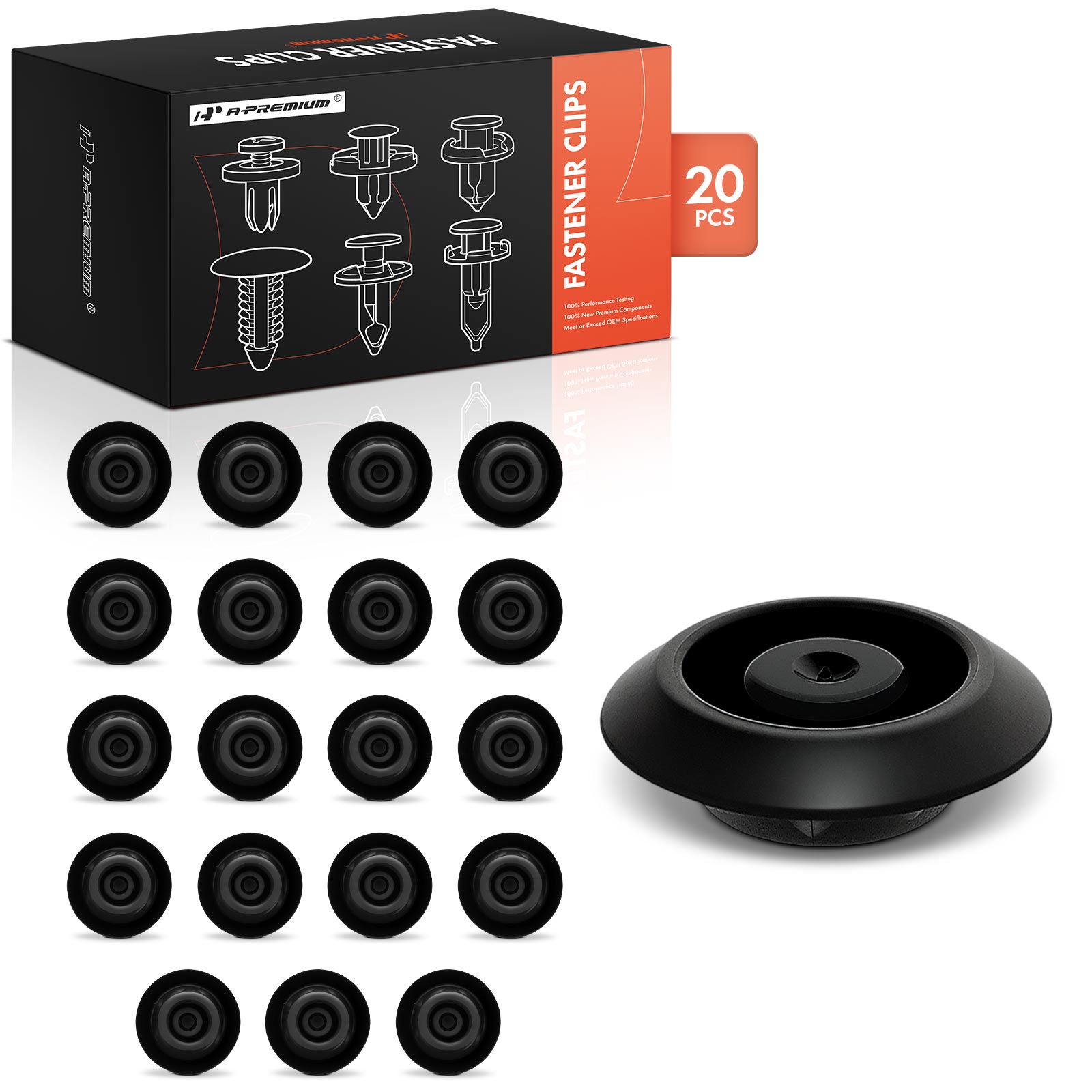 APRCF3312 20 Pcs 15mm Nylon Body Hole Plug Retainer Clips
