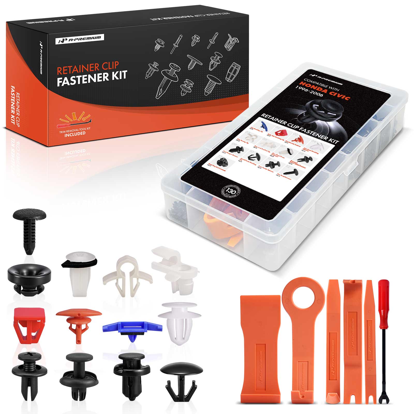APRCF4754 130 Pcs Door Trim Bumper Clip Retainer Fastener Kits