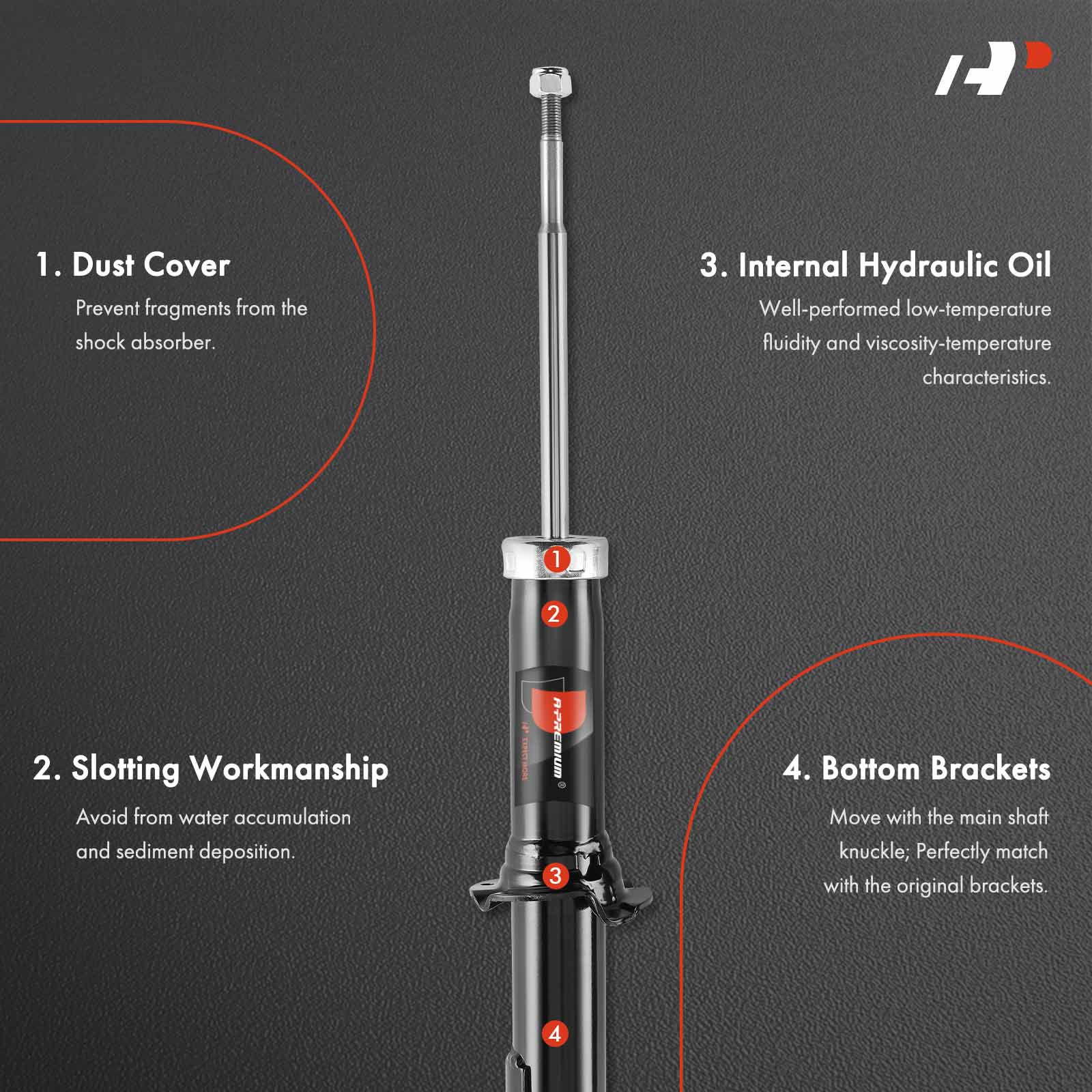 APSA1632 Front Shock Absorber, Set of 2 - Image 3