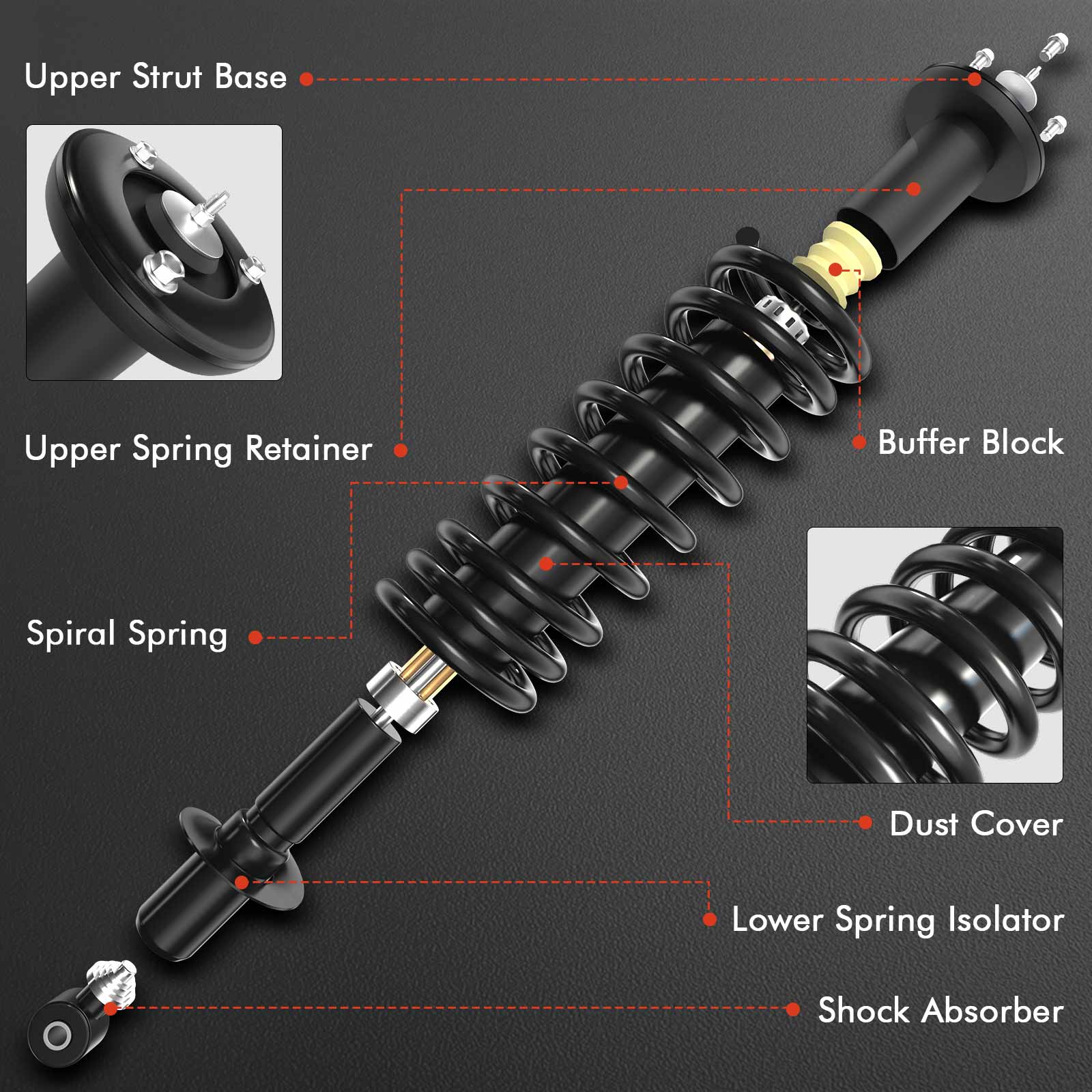 APSA1902 Rear Shock Absorber, Set of 2 - Image 2