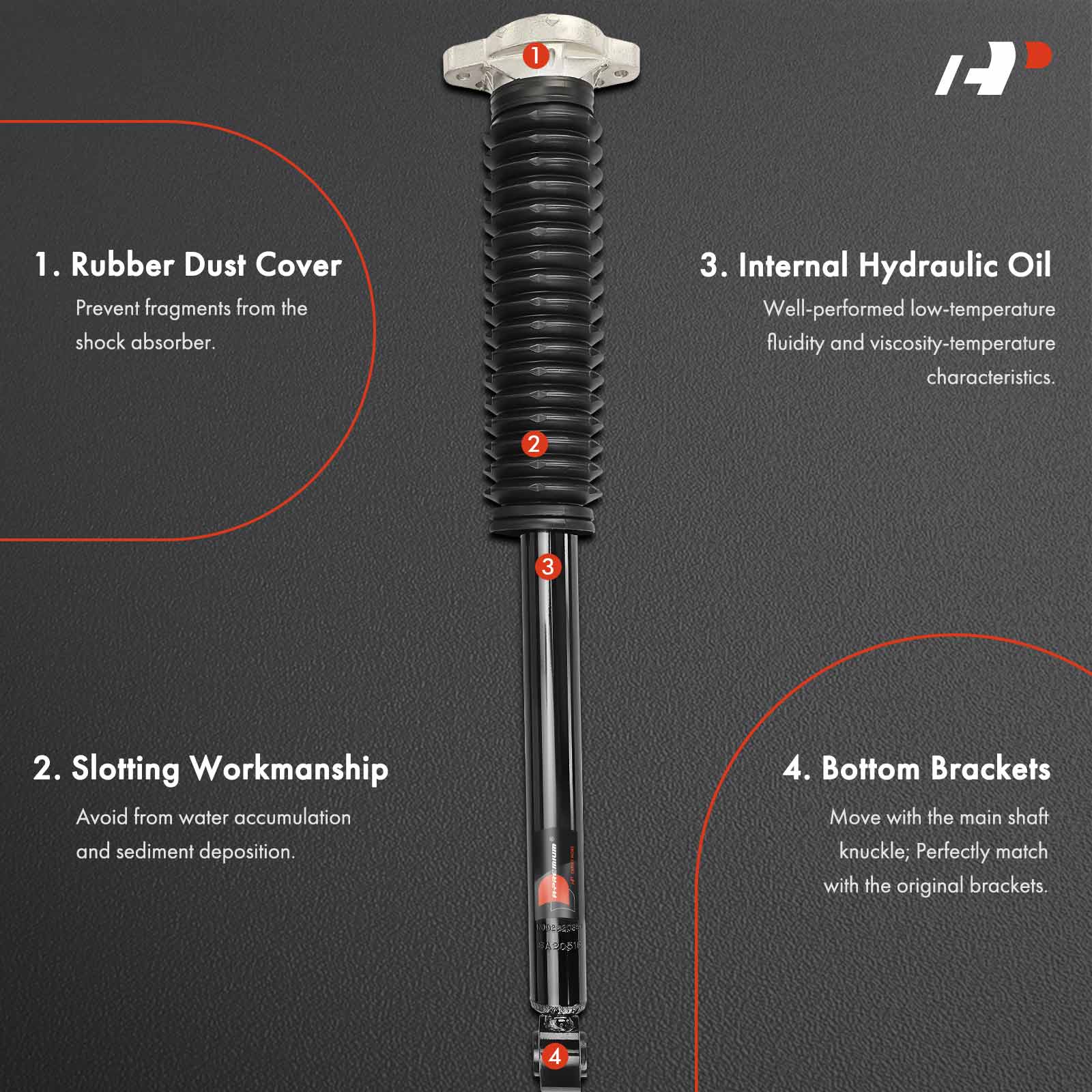 APSA1902 Rear Shock Absorber, Set of 2 - Image 3