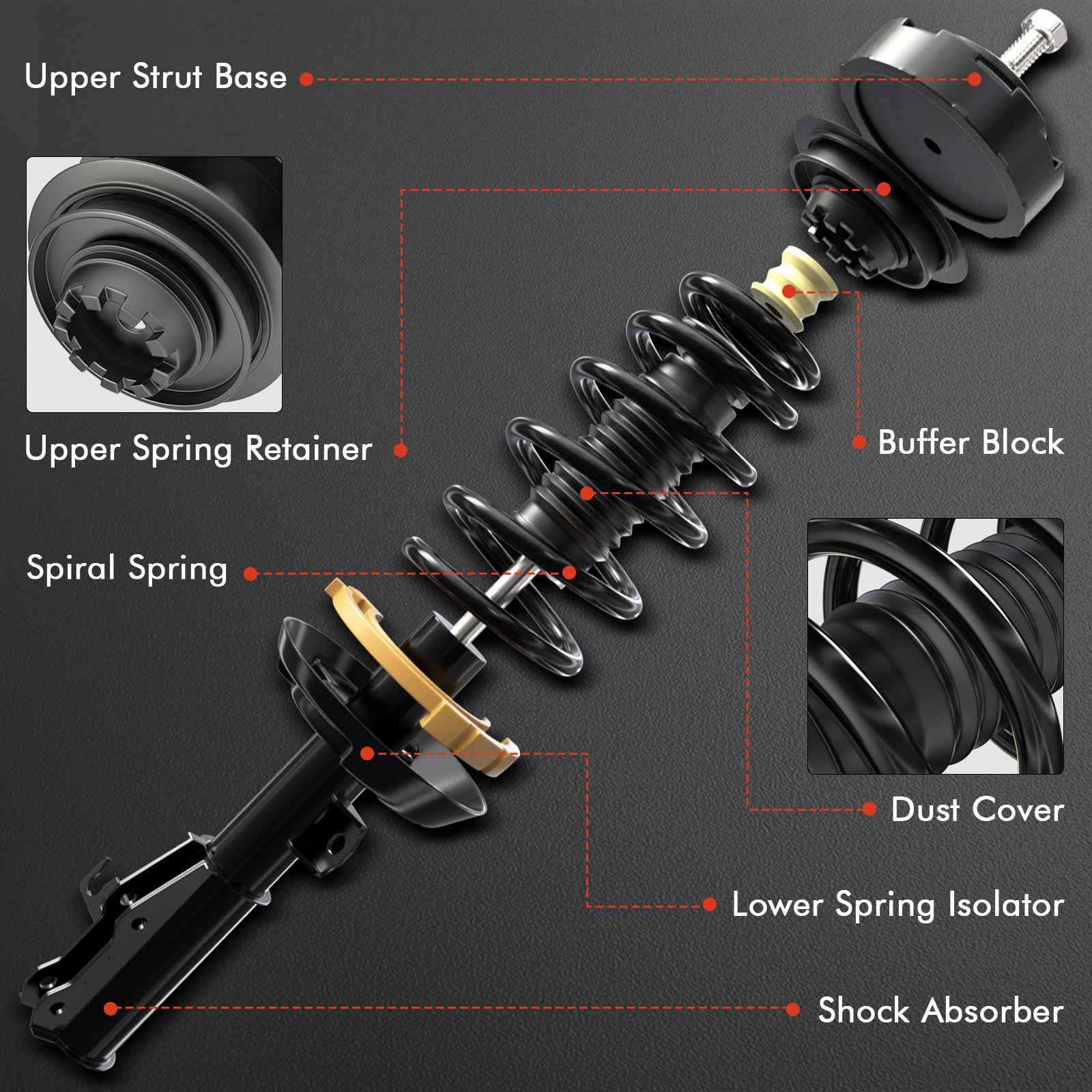 APSA2117 Front Complete Strut & Coil Spring Assembly, Set of 2 - Image 2