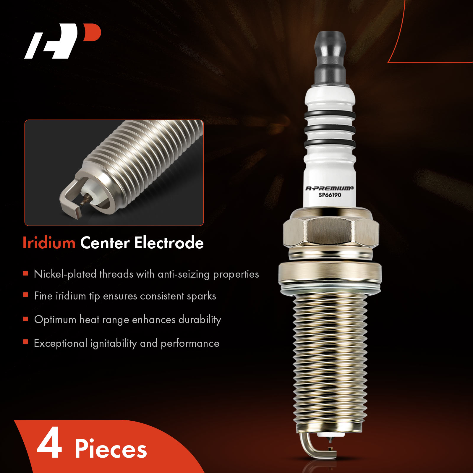APSP091 4 Pcs Iridium & Platinum Spark Plugs - Image 3