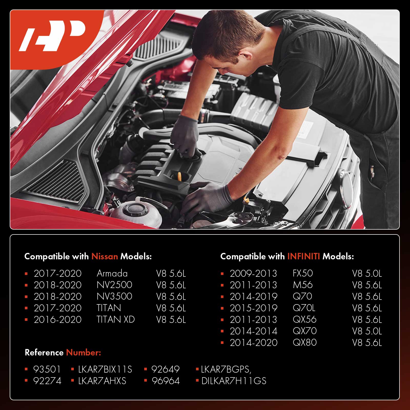 APSP161 8 Pcs Iridium & Platinum Spark Plugs - Image 2