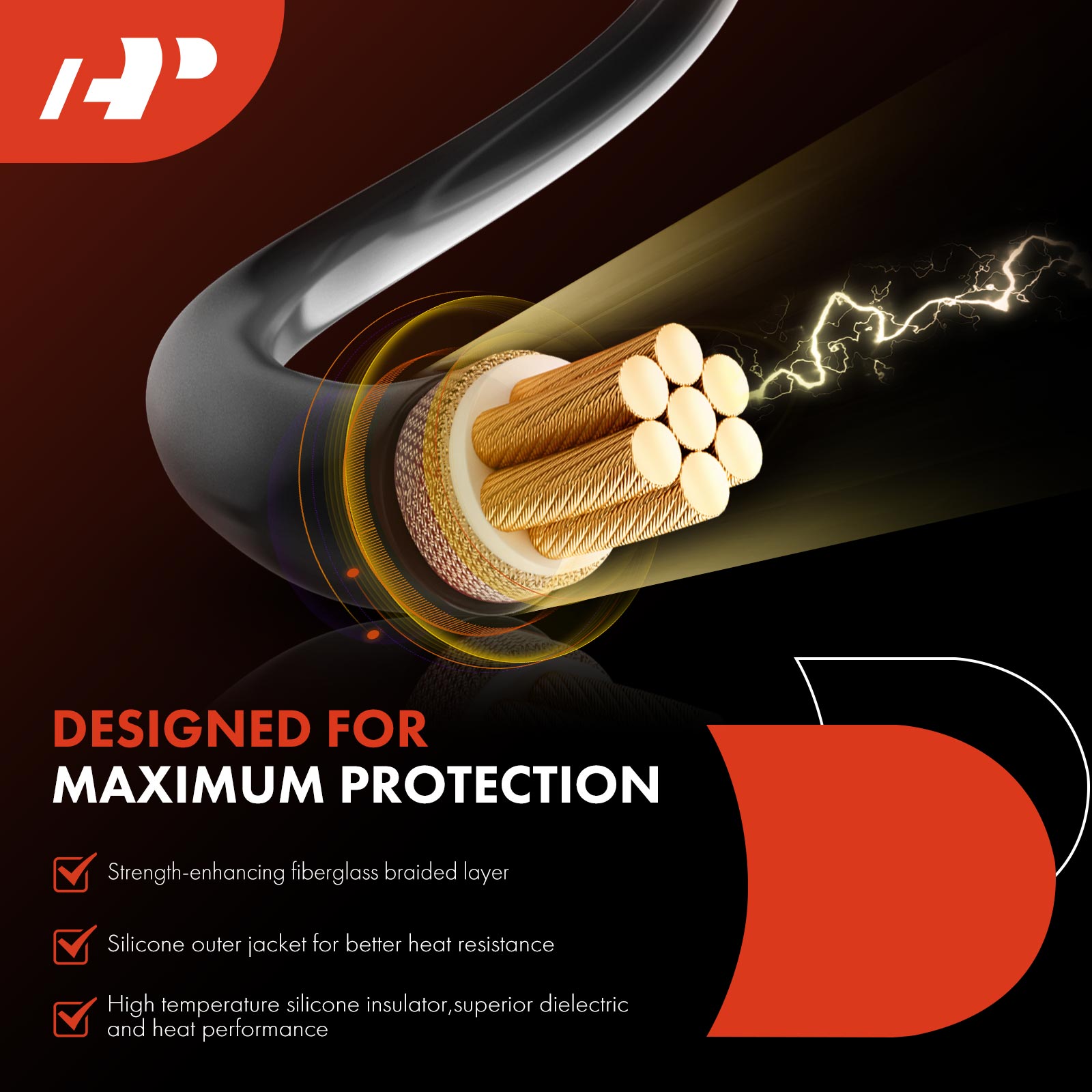 APSPW005 4x Spark Plug Wire Set - Image 5