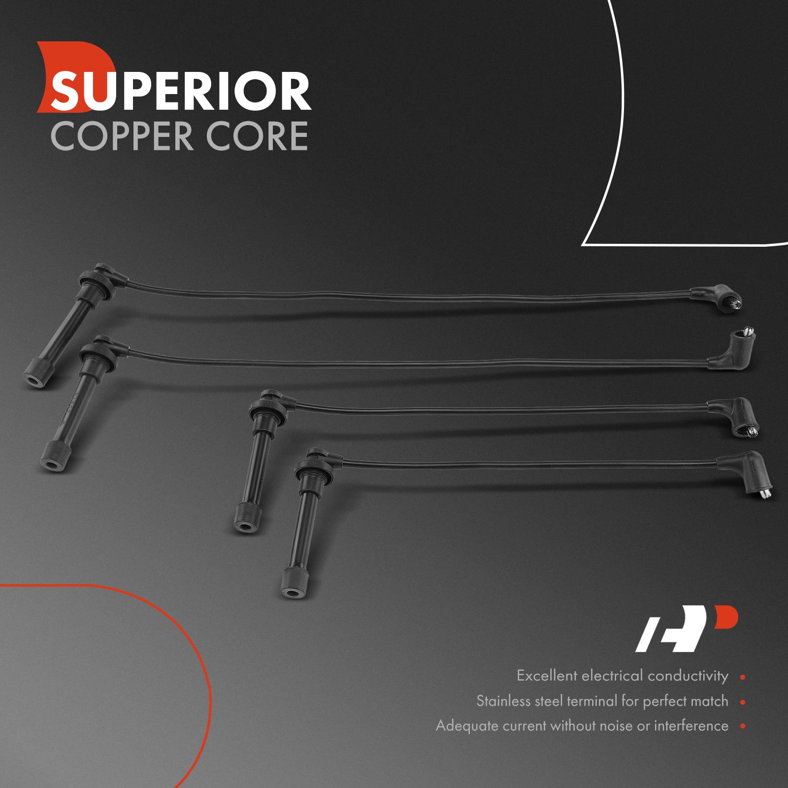 APSPW012 4x Spark Plug Wire Set - Image 2