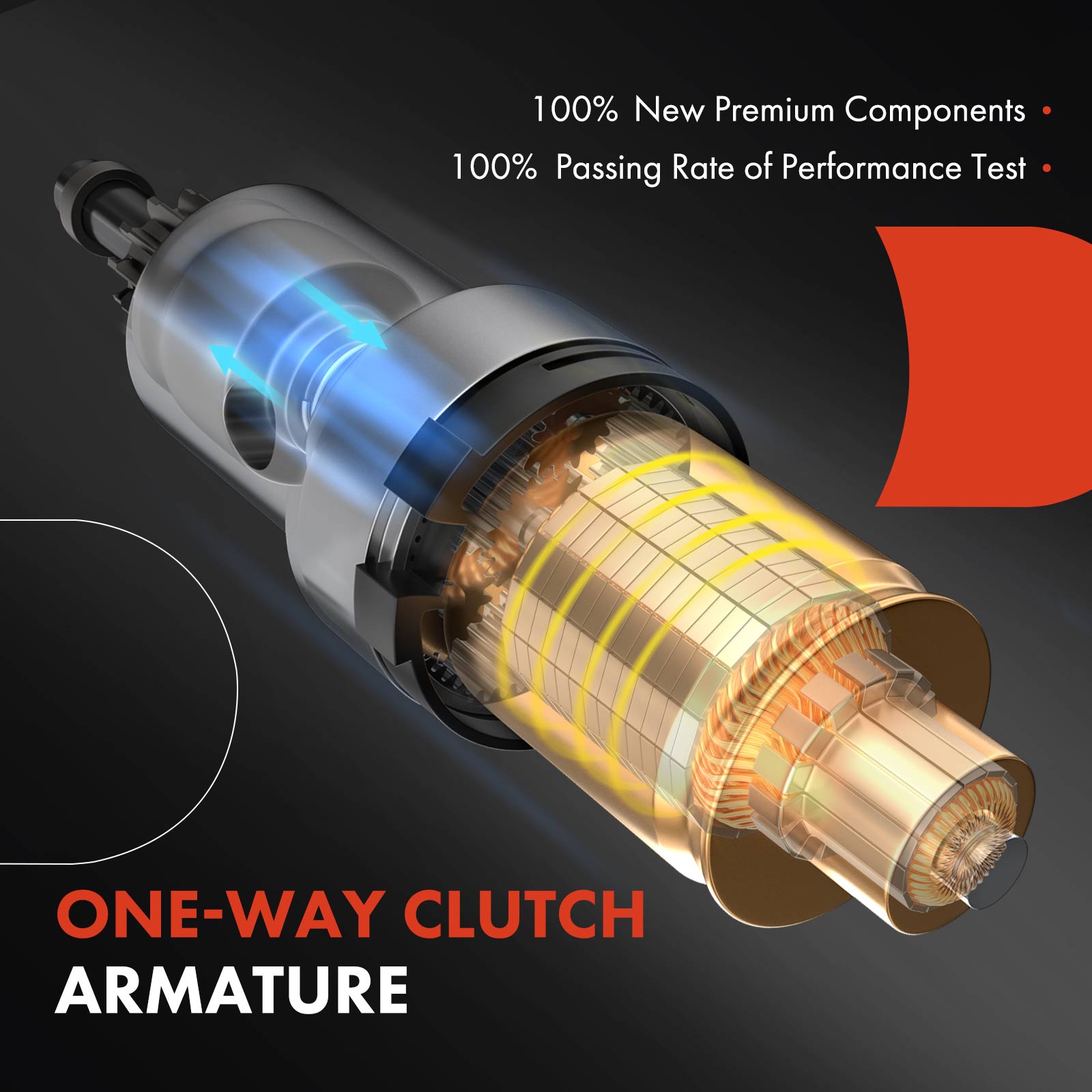 APSTR522 Starter Motor 1.0KW 12V CW 9 Teeth - Image 5
