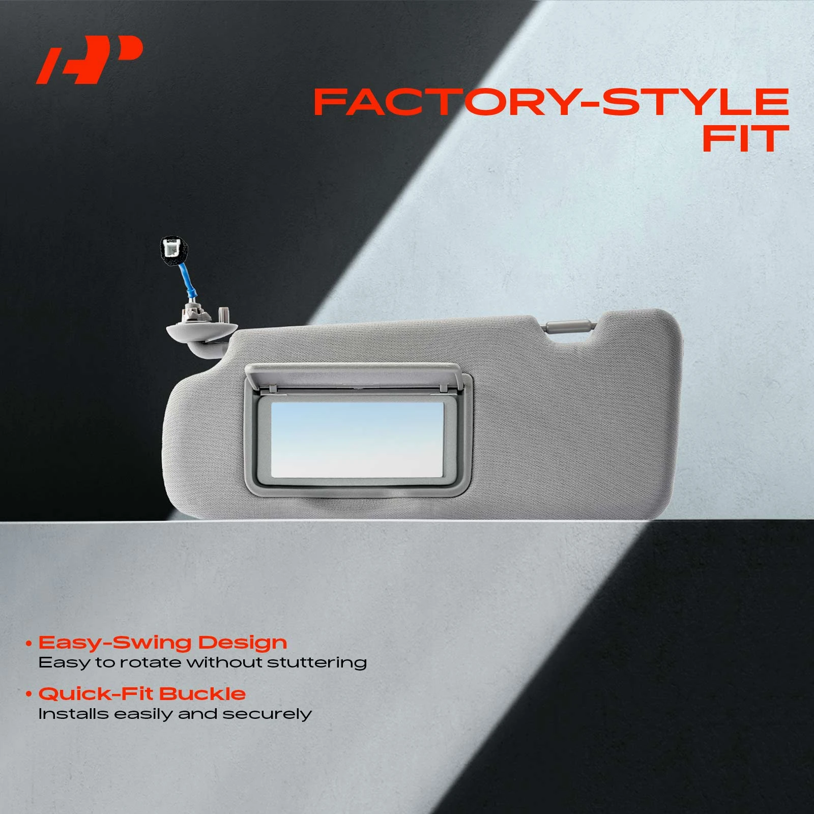 APSVR196 Passenger Clear Gray Sun Visor with Mirror - Image 4