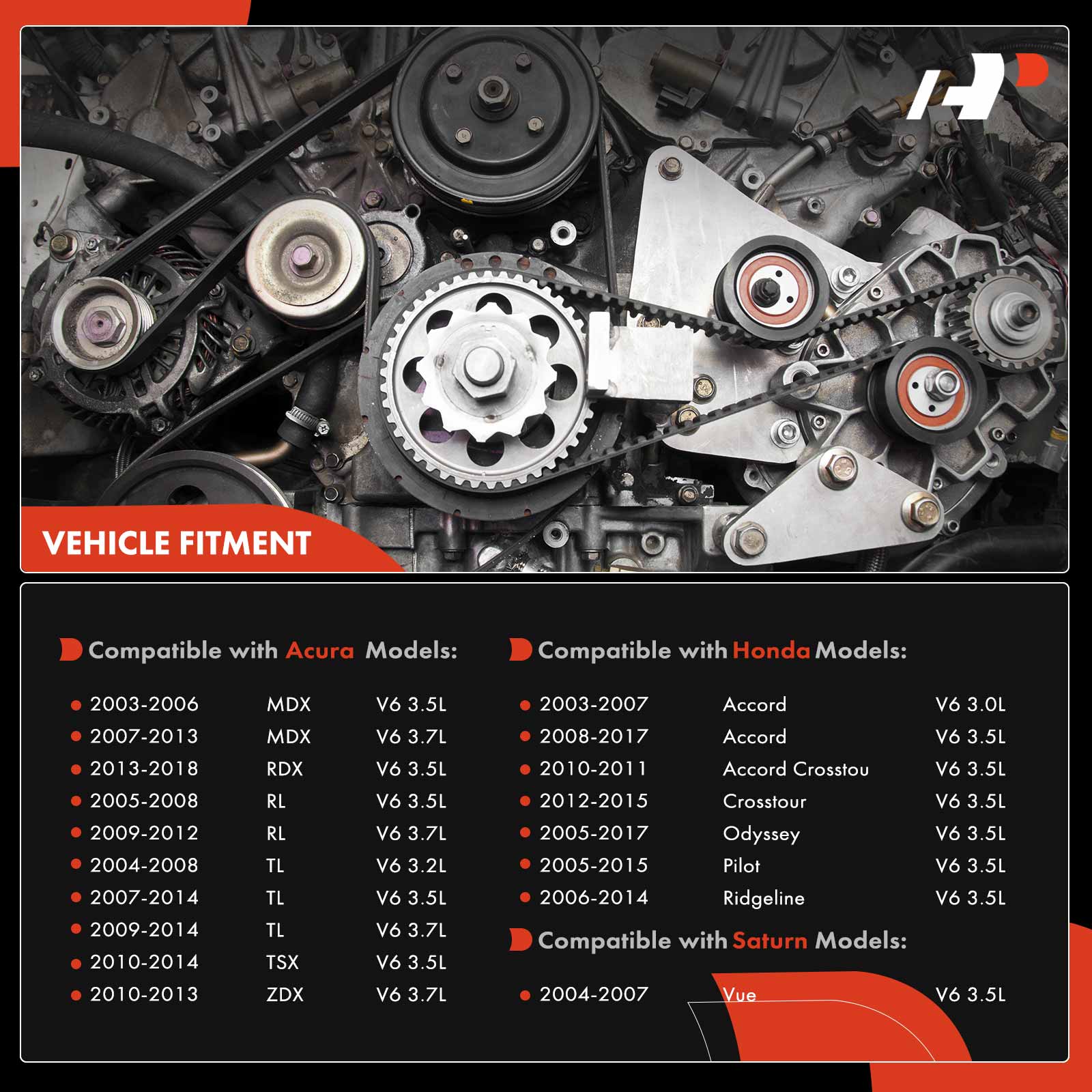 APTBK037 8 Pcs Timing Belt Kit & Water Pump - Image 2