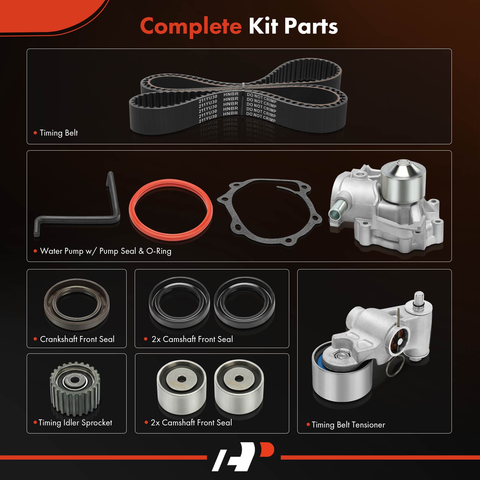 APTBK551 9 Pcs Timing Belt Kit & Water Pump - Image 2