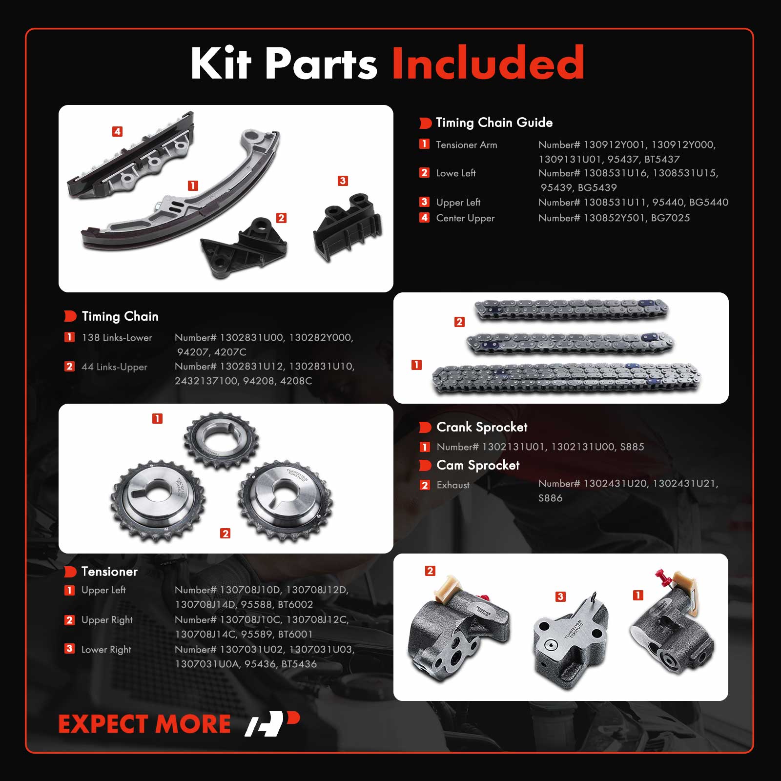 APTCK104 13x Engine Timing Chain Kit - Image 2