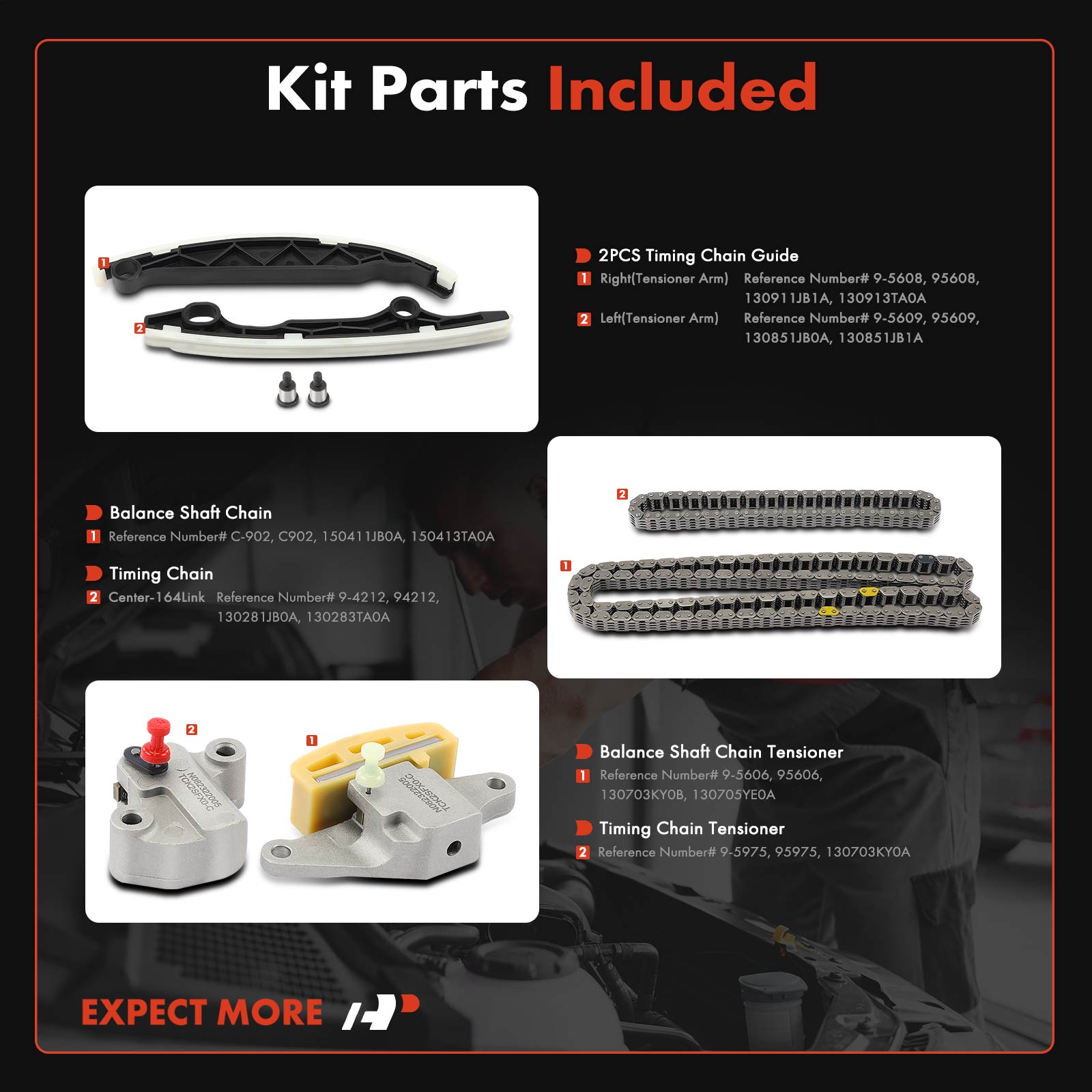 APTCK225 6 Pcs Engine Timing Chain Kit - Image 2